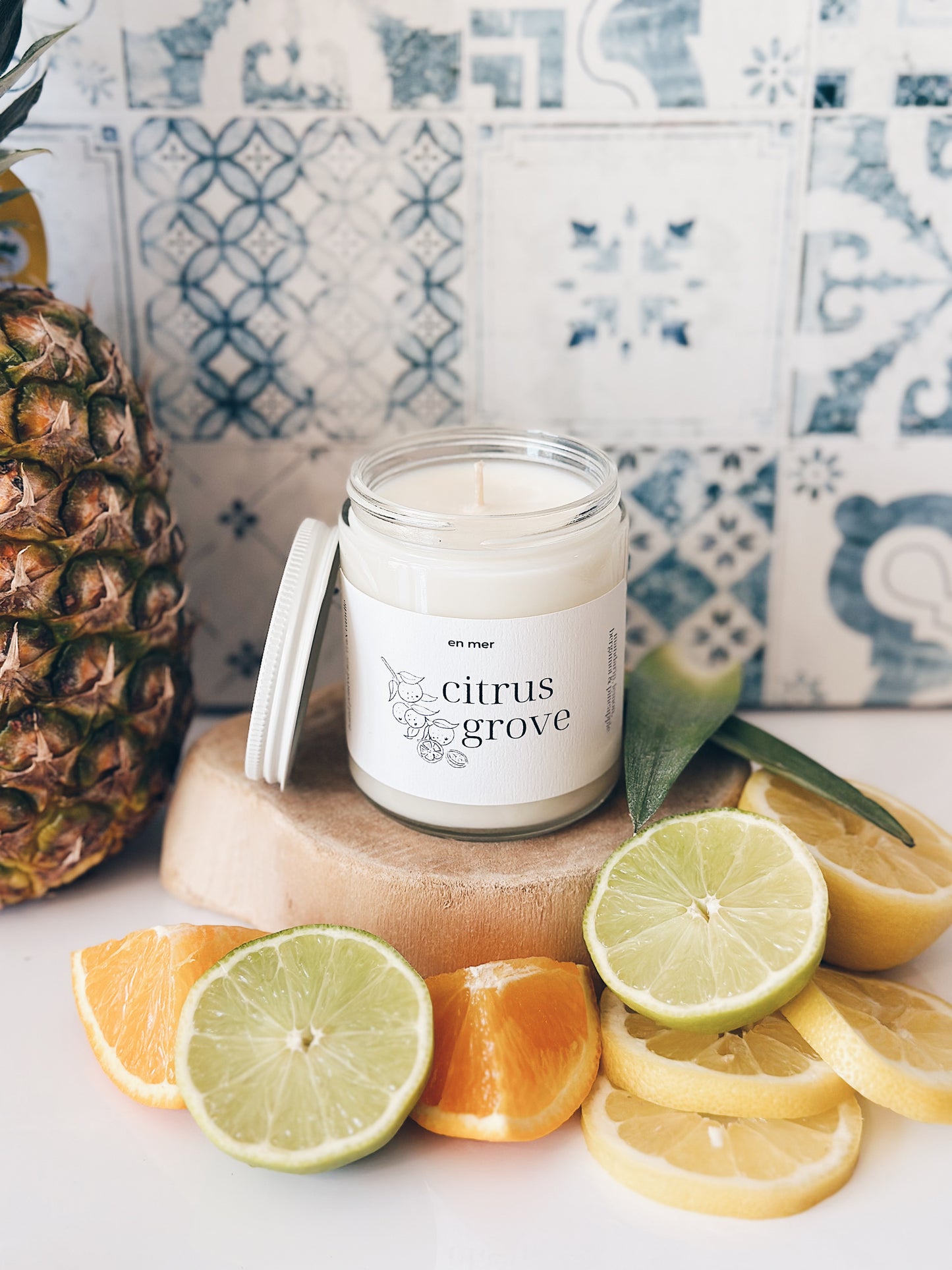 en mer | citrus grove | soy wax candle & melts