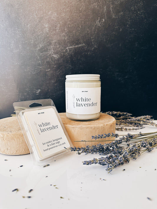 en mer | white lavender | soy wax candle & melts