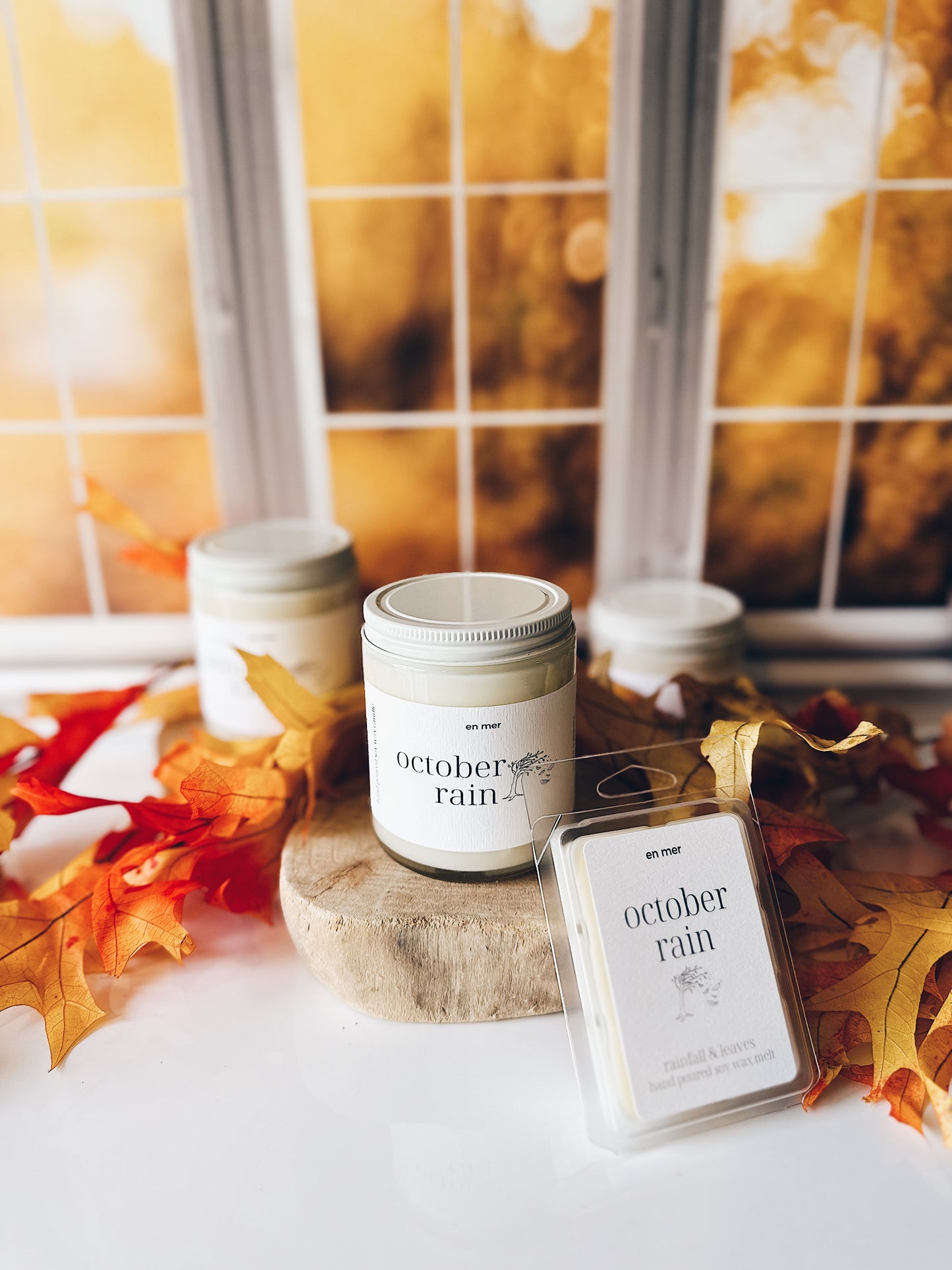 en mer | october rain | soy wax candle & melts