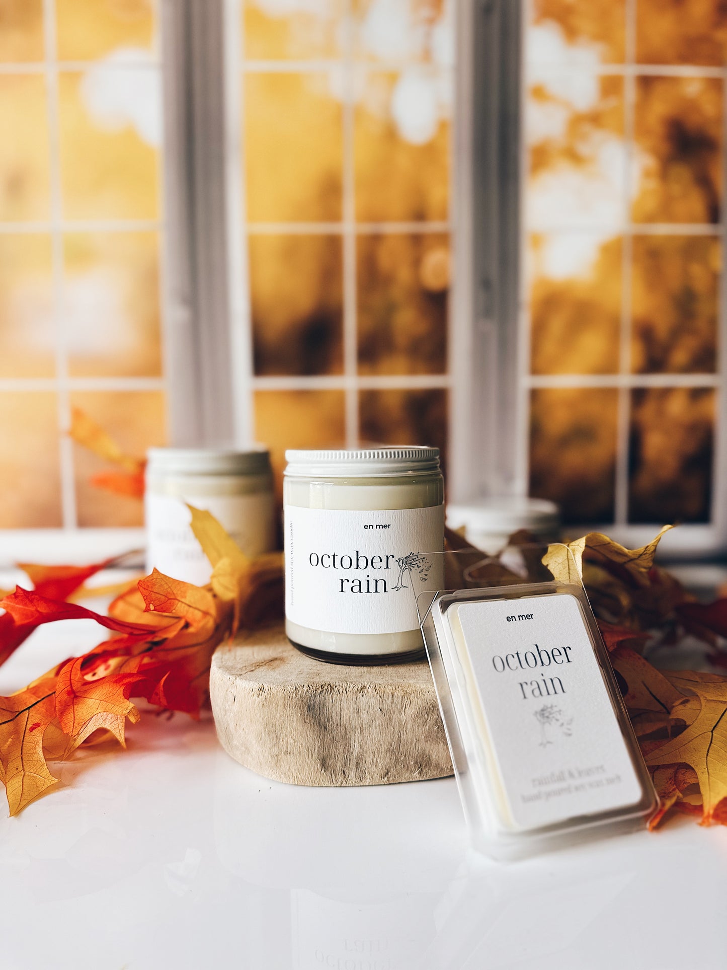 en mer | october rain | soy wax candle & melts