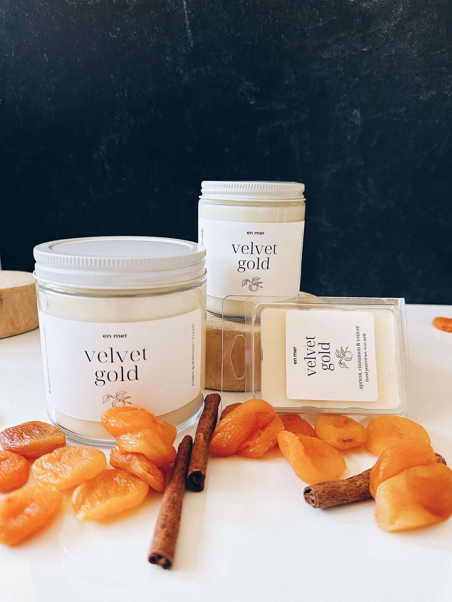 en mer | velvet gold | soy wax candle & melts