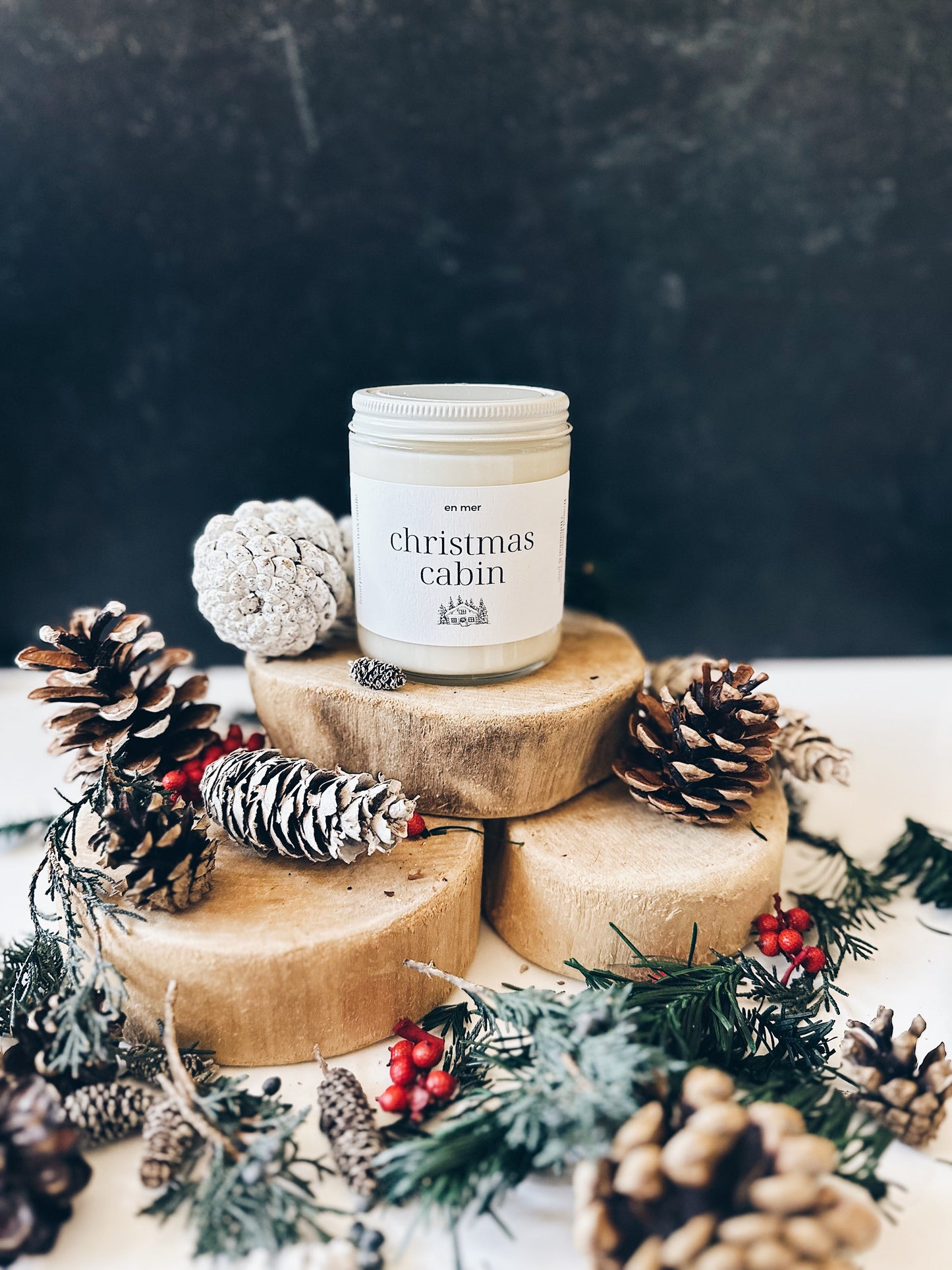 en mer | christmas cabin | soy wax candle & melts