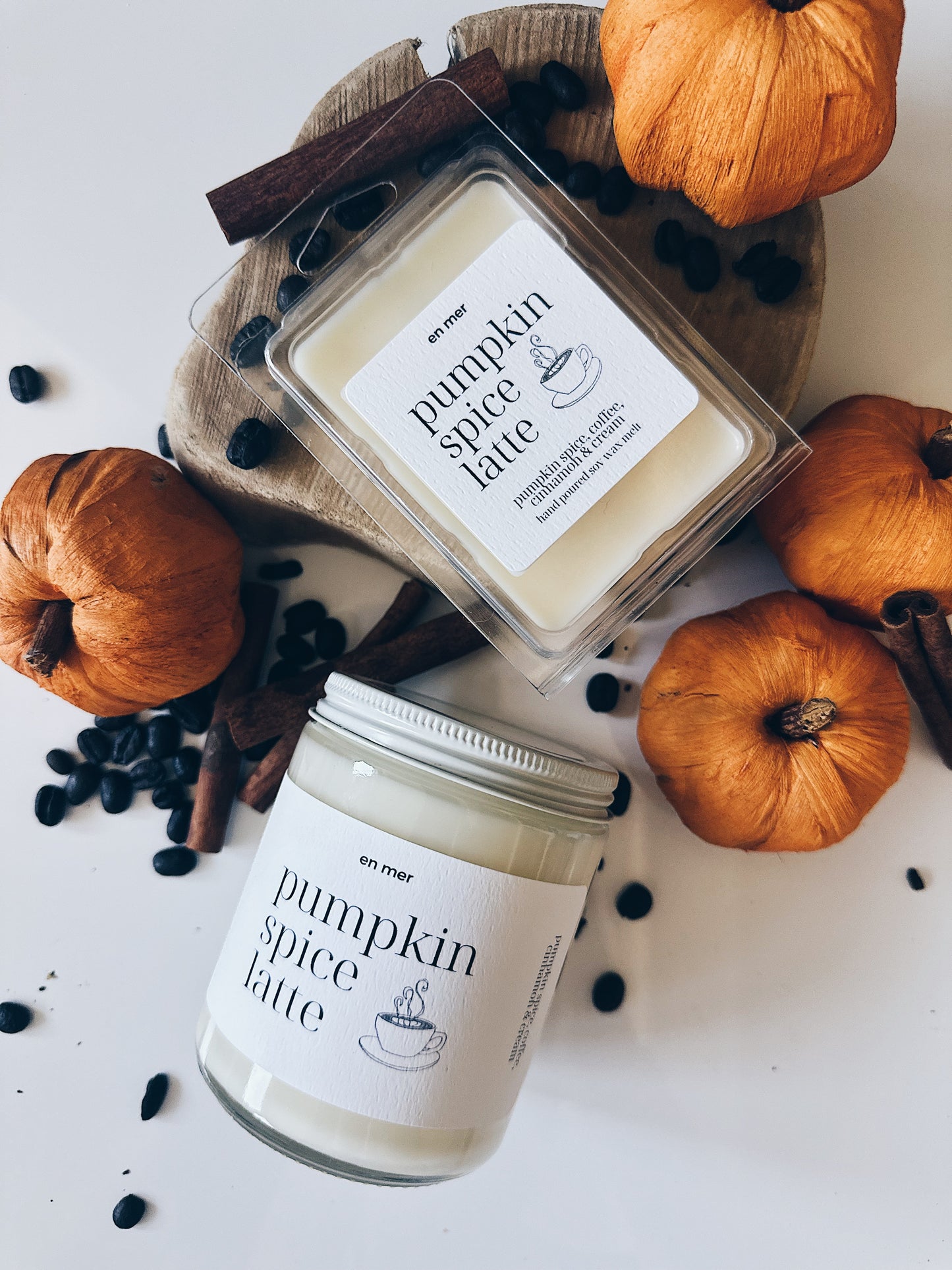 en mer | pumpkin spice latte | soy wax candle & melts