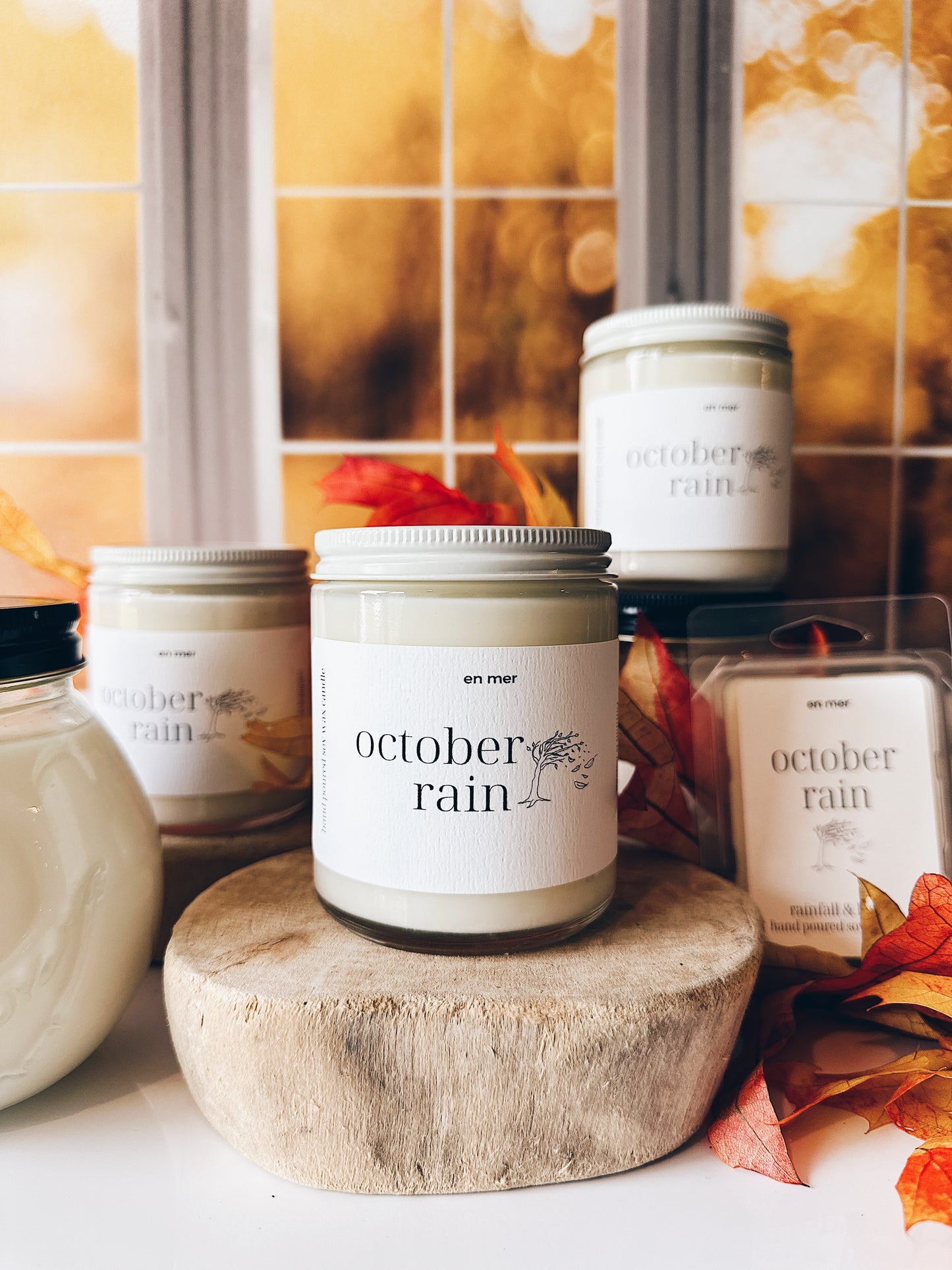 en mer | october rain | soy wax candle & melts