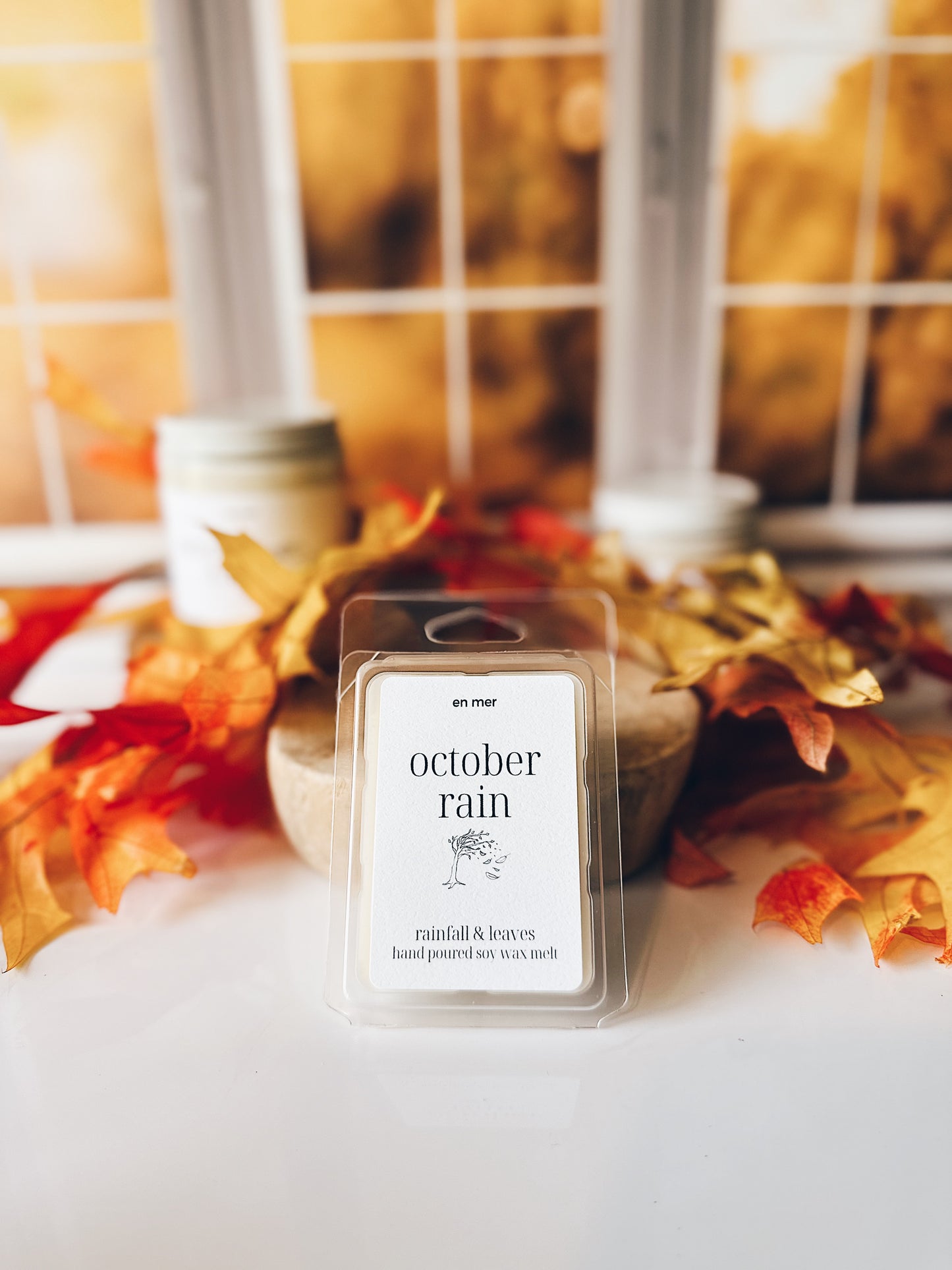 en mer | october rain | soy wax candle & melts