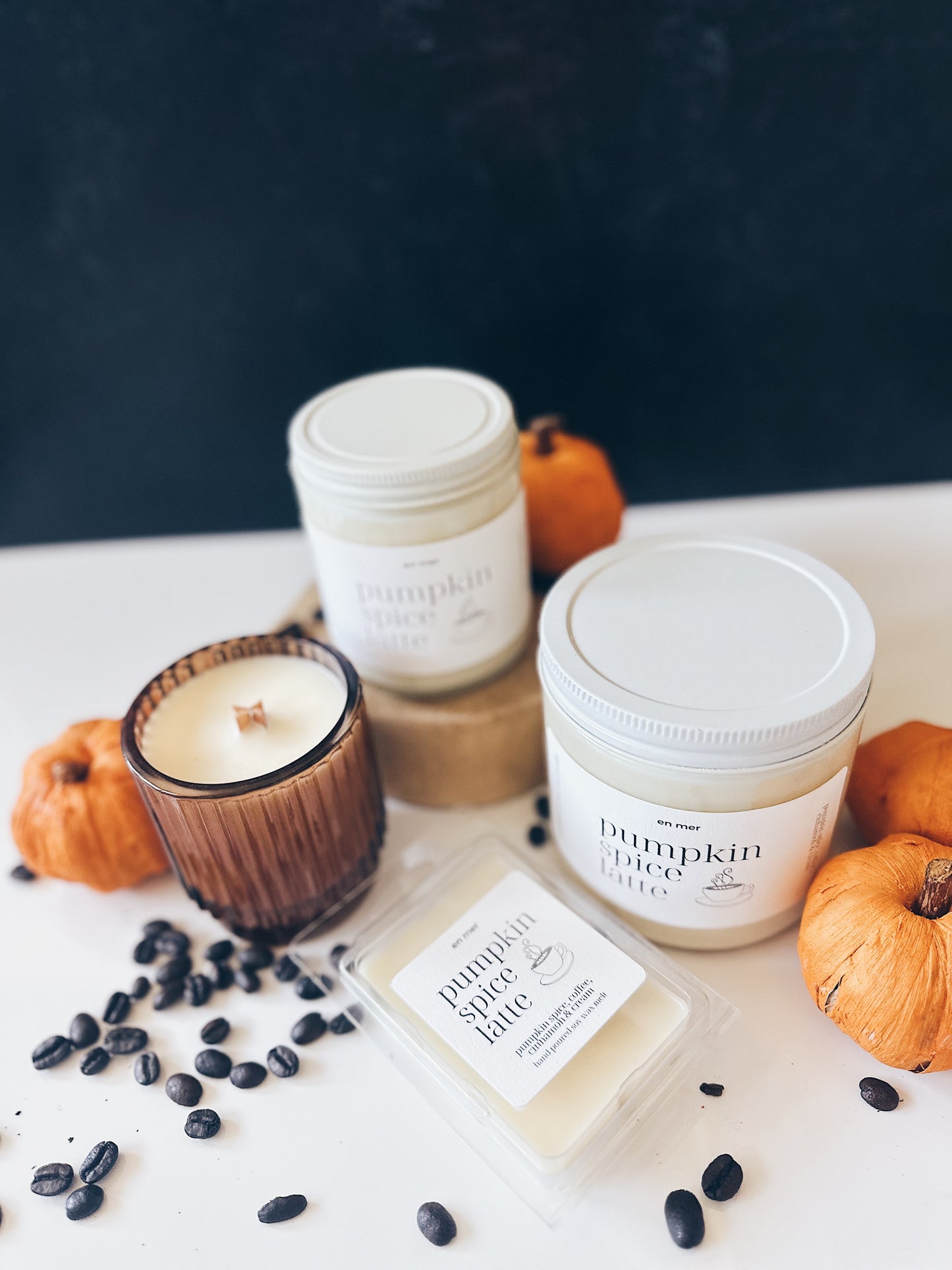 en mer | pumpkin spice latte | soy wax candle & melts