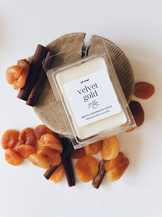 en mer | velvet gold | soy wax candle & melts