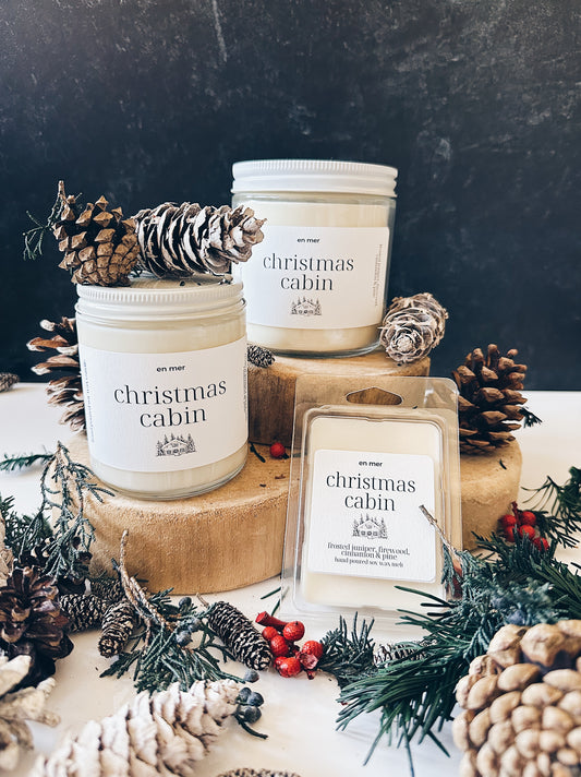 en mer | christmas cabin | soy wax candle & melts