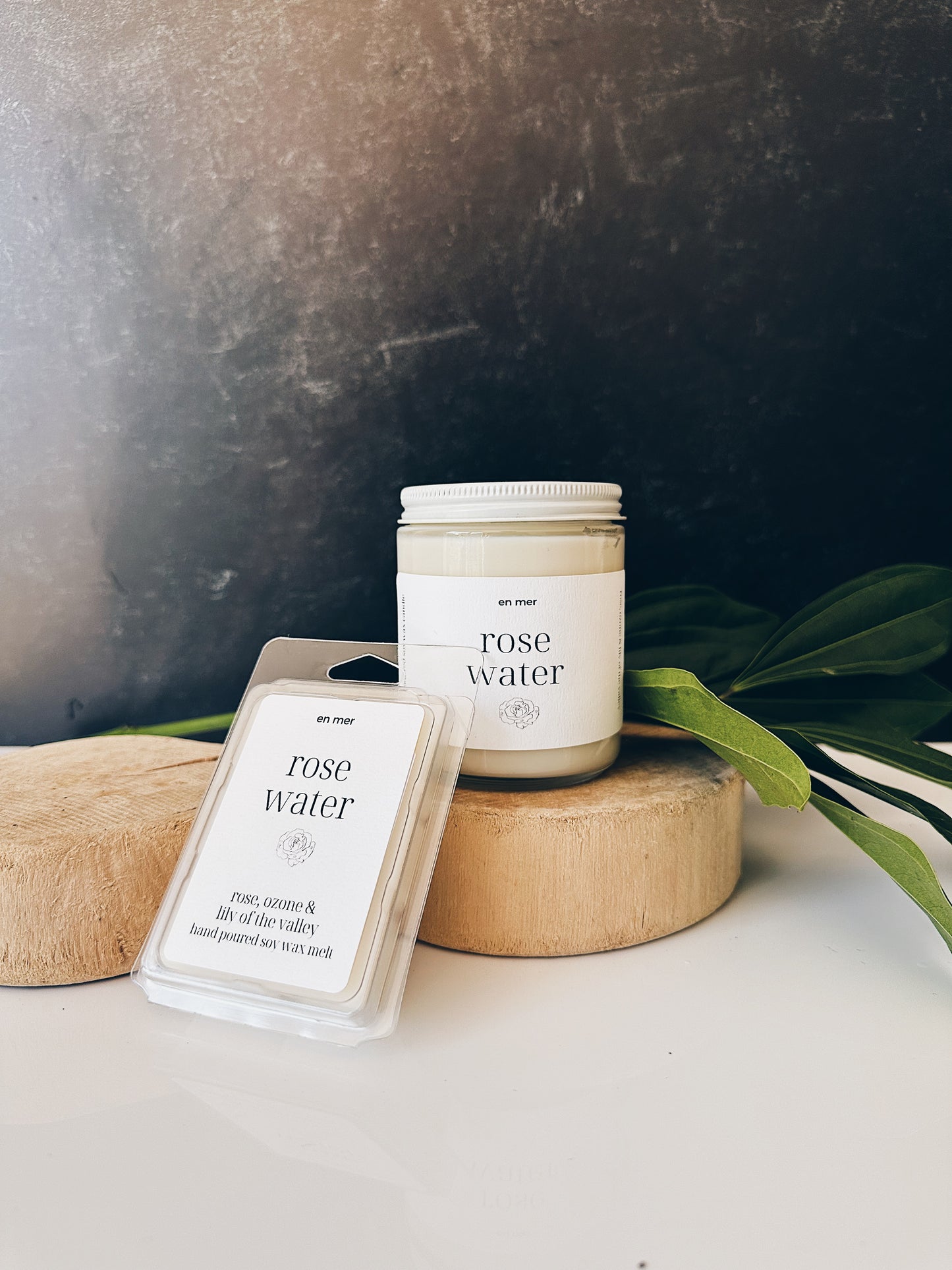 en mer | rose water | soy wax candle & melts