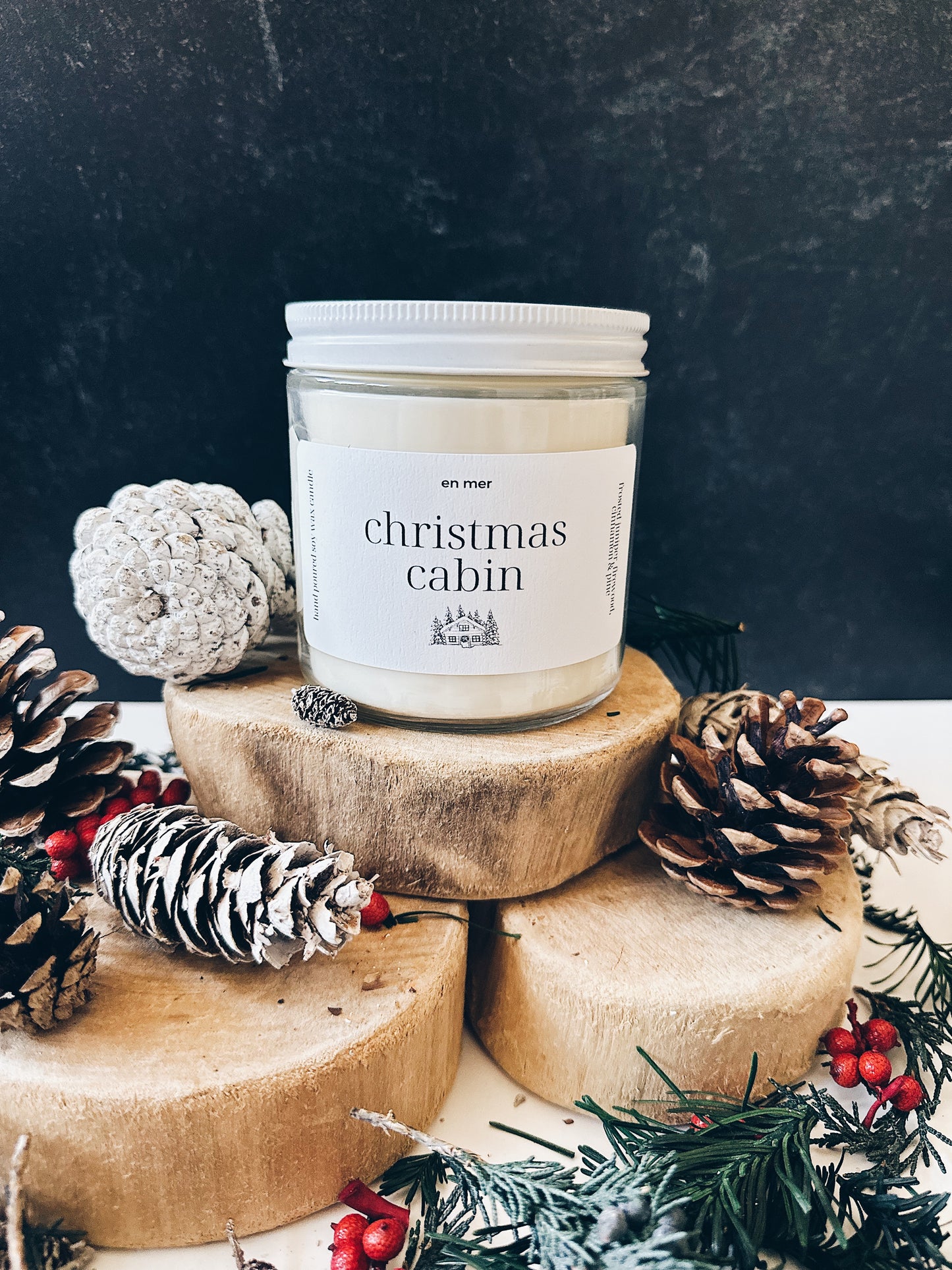en mer | christmas cabin | soy wax candle & melts
