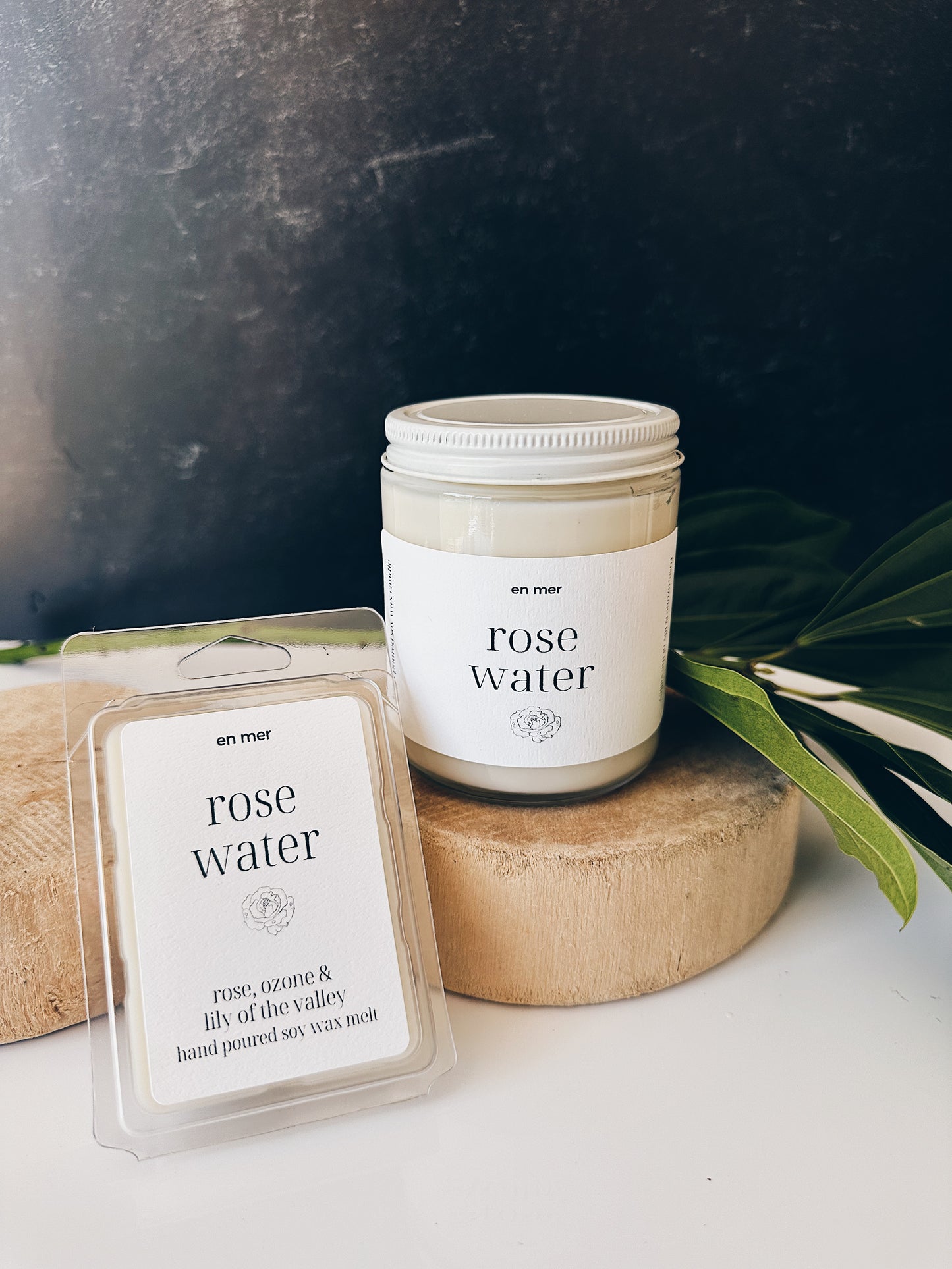en mer | rose water | soy wax candle & melts