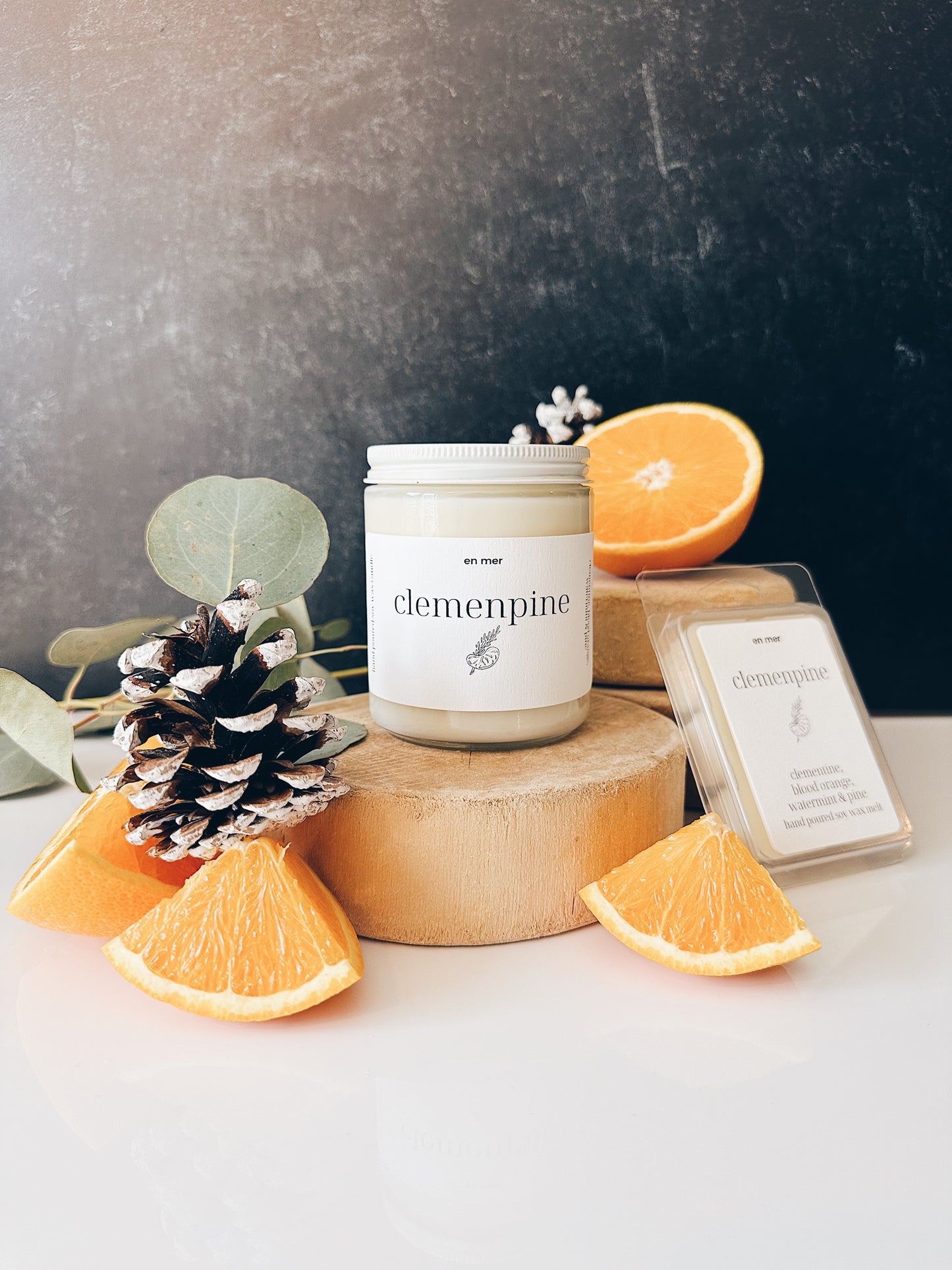 en mer | clemenpine | soy wax candle & melts