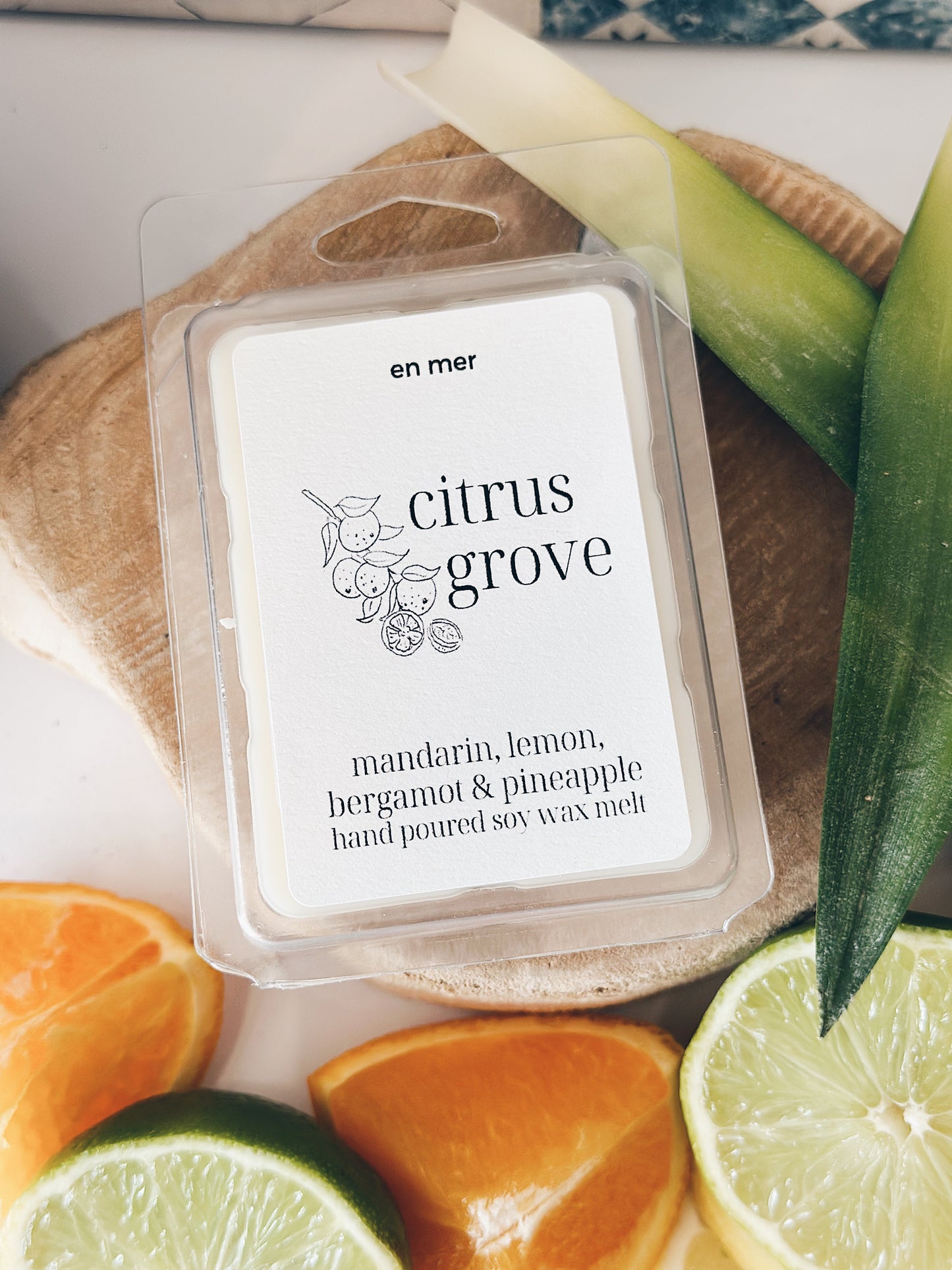 en mer | citrus grove | soy wax candle & melts