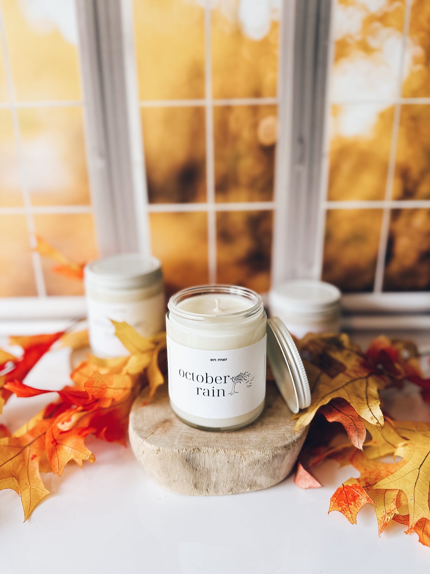 en mer | october rain | soy wax candle & melts