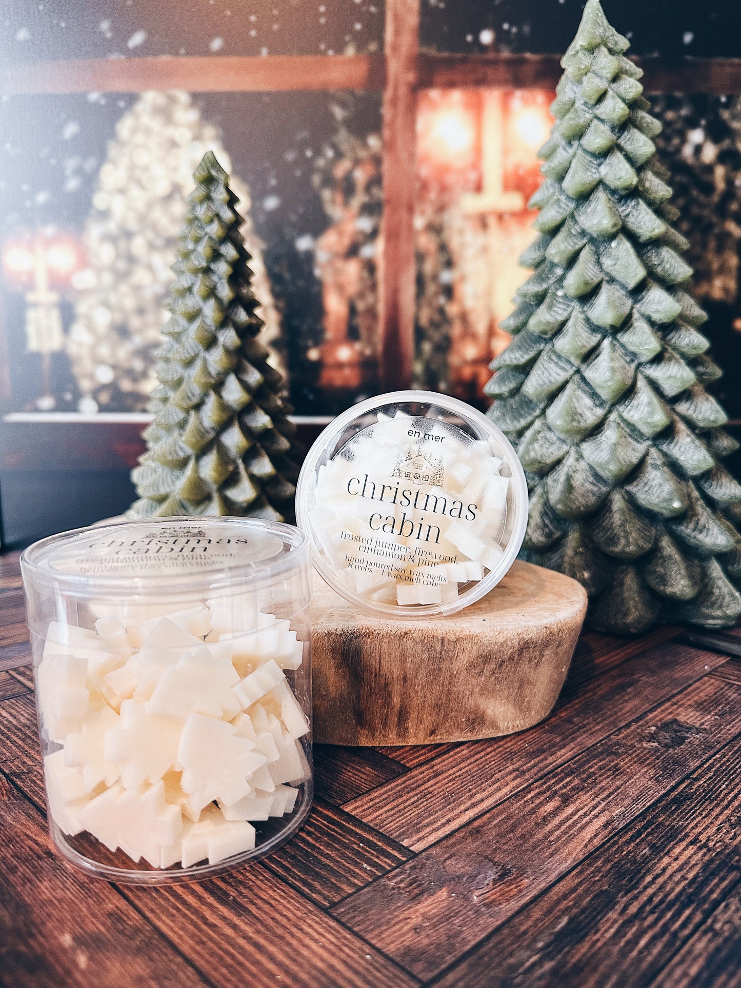 en mer | christmas cabin | soy wax melt figures