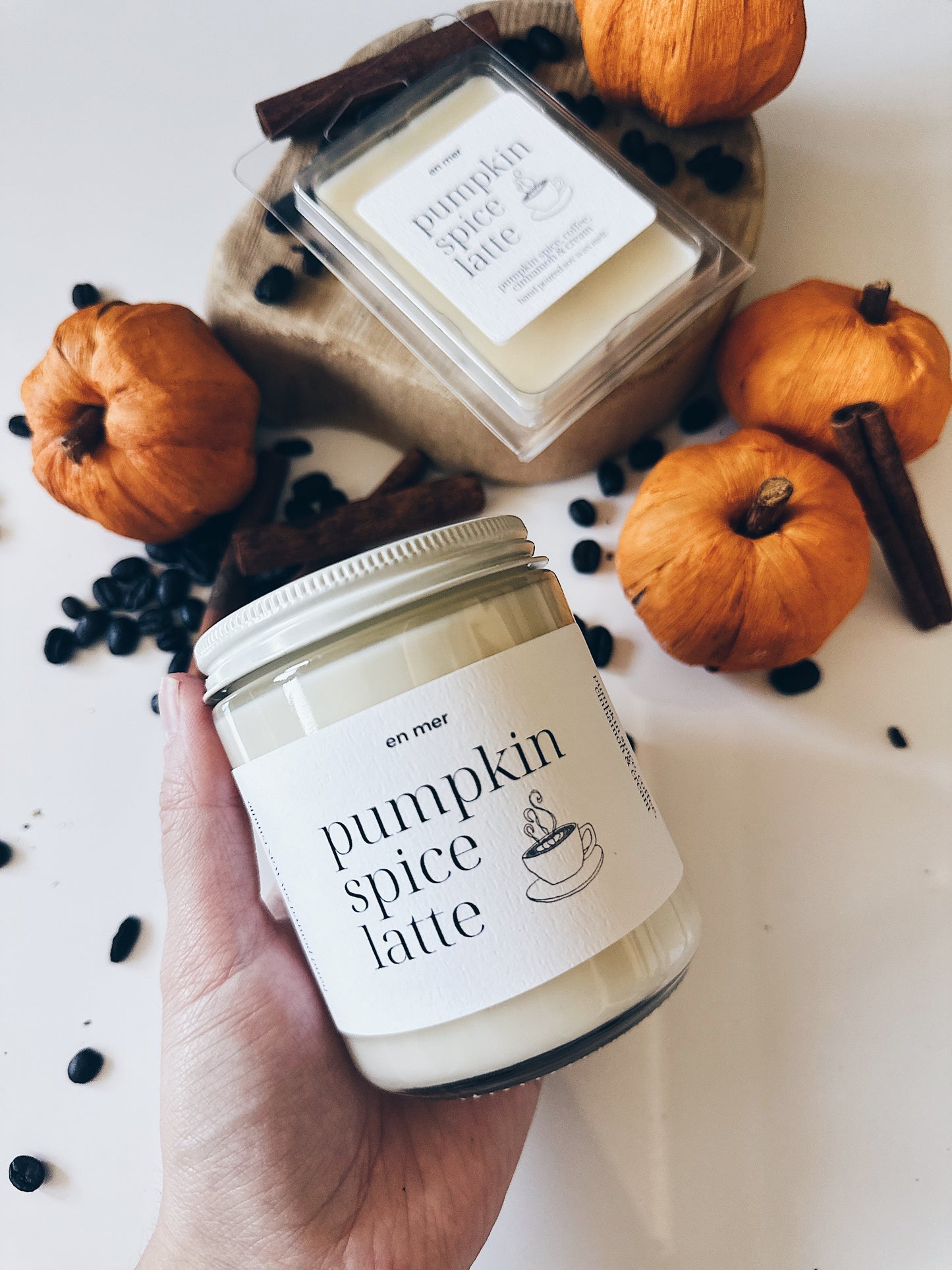 en mer | pumpkin spice latte | soy wax candle & melts