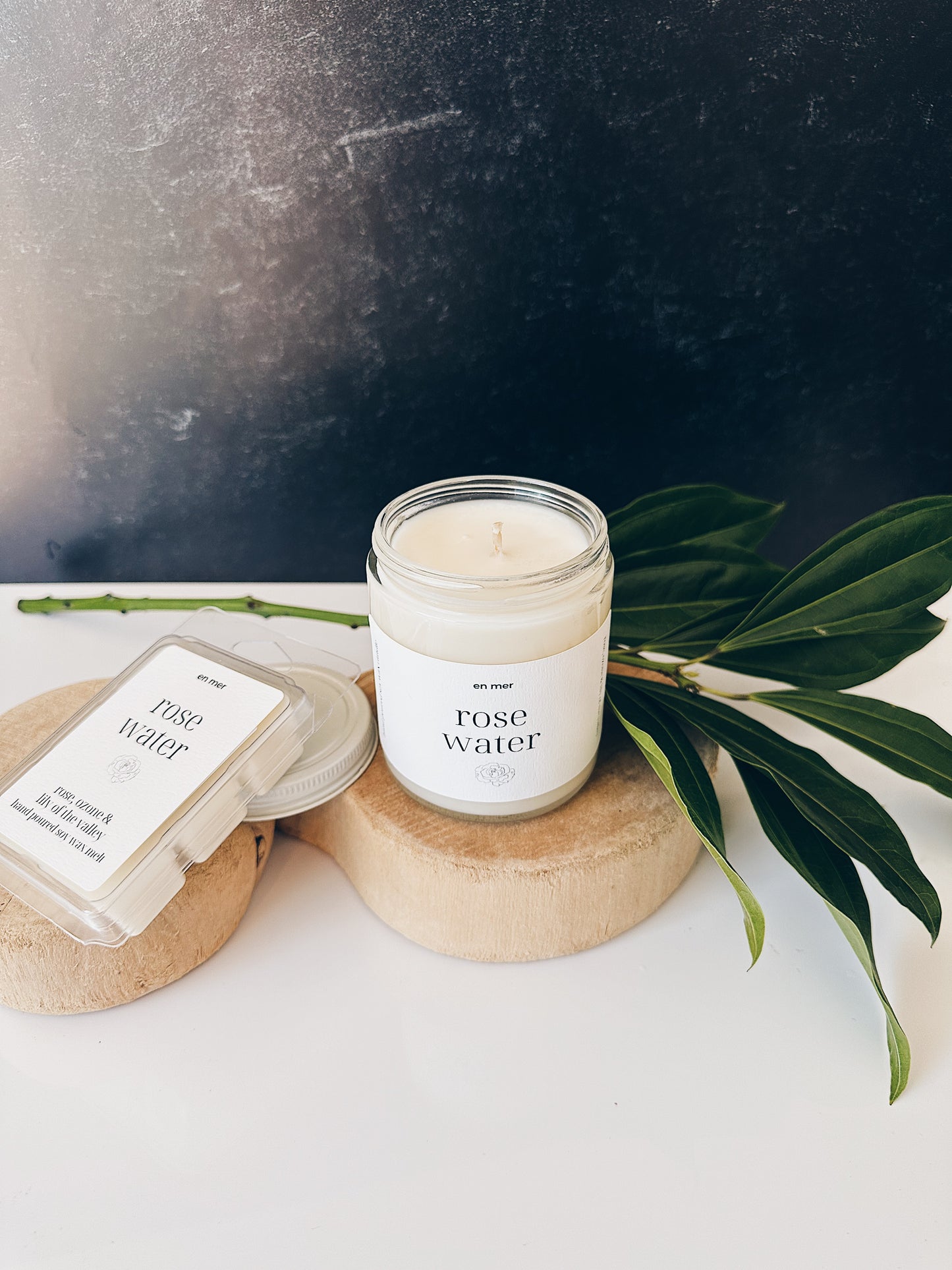 en mer | rose water | soy wax candle & melts