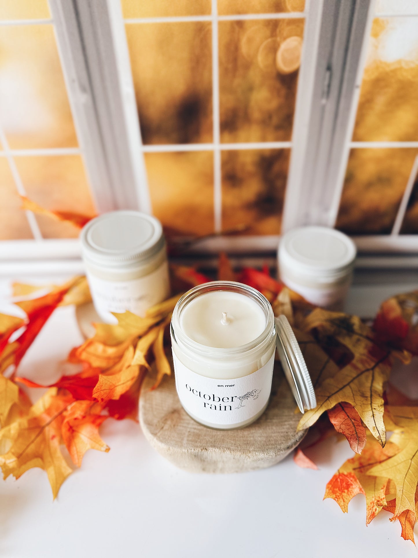 en mer | october rain | soy wax candle & melts
