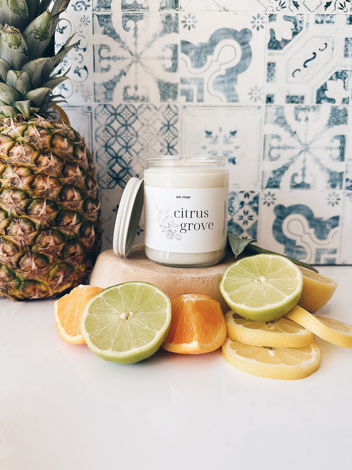 en mer | citrus grove | soy wax candle & melts