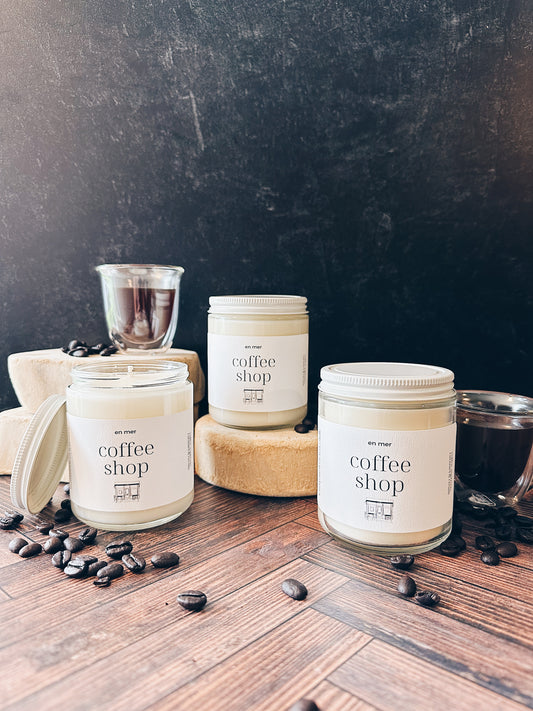 en mer | coffee shop | soy wax candle