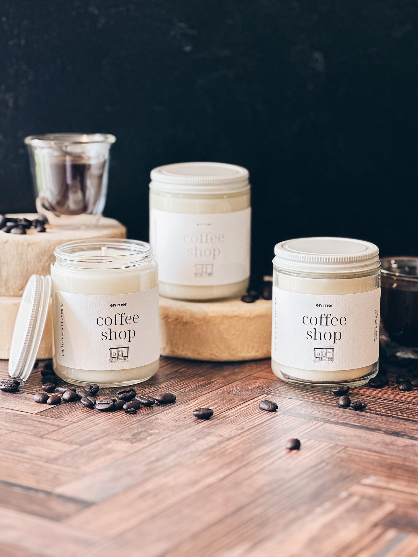 en mer | coffee shop | soy wax candle