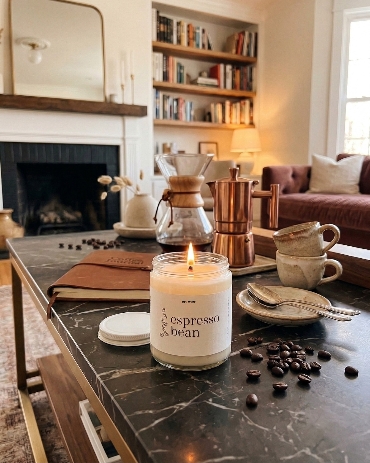 espresso bean | soy wax candle by en mer
