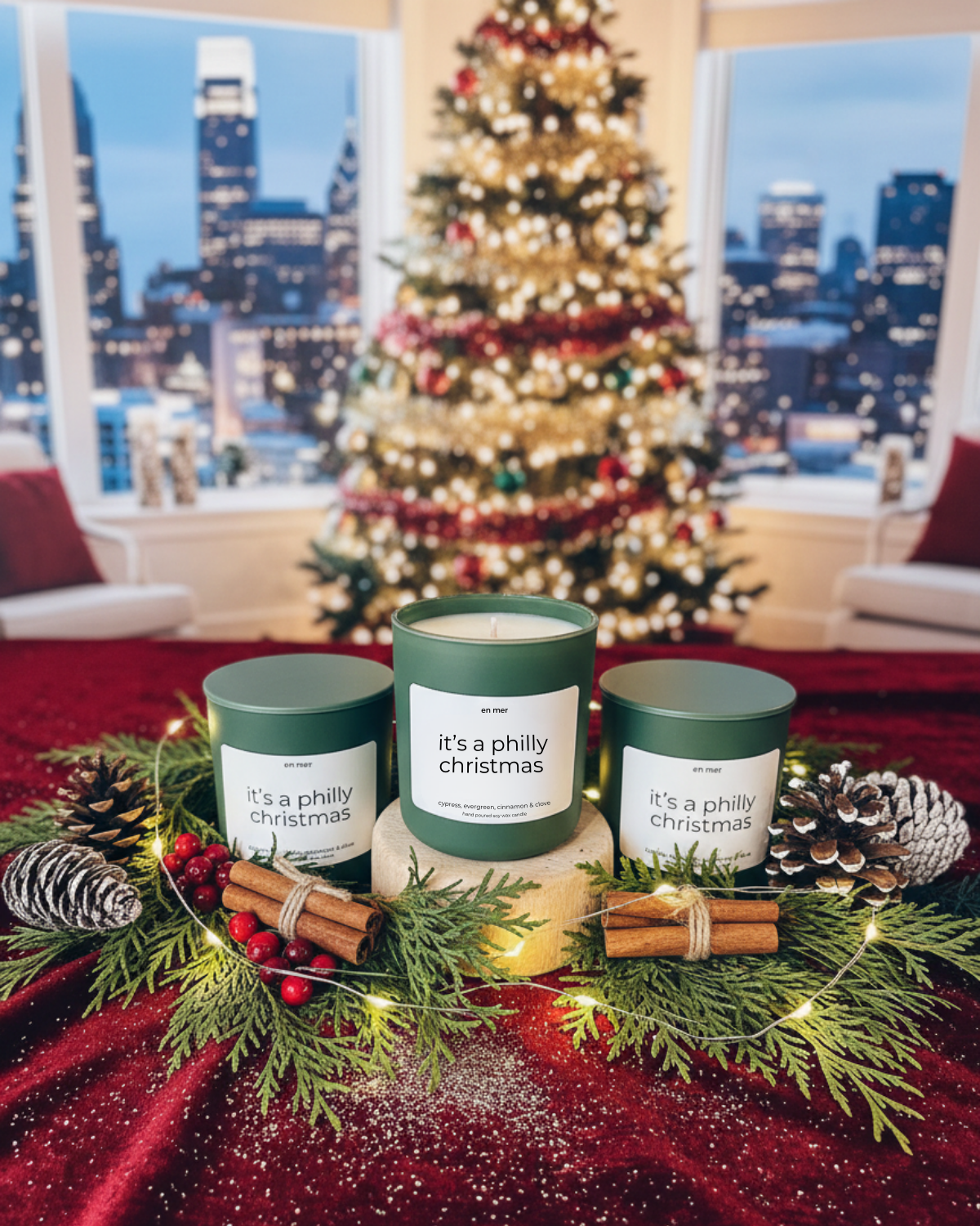 en mer | it's a philly christmas | soy wax candle