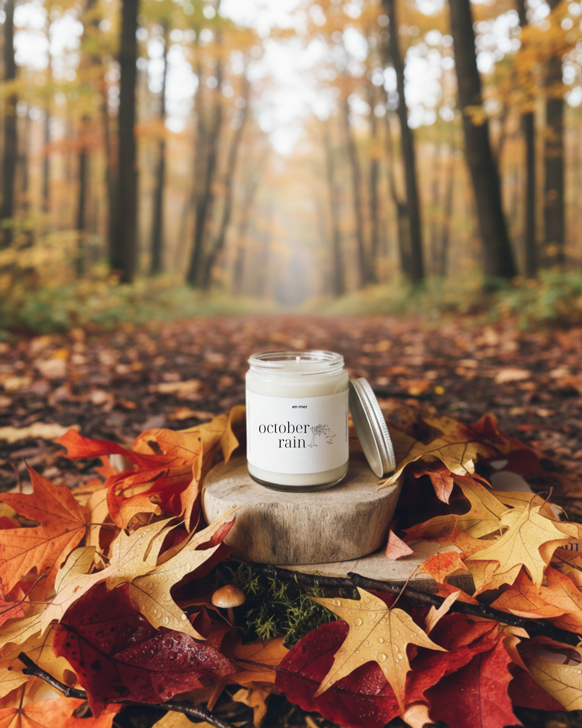 en mer | october rain | soy wax candle & melts
