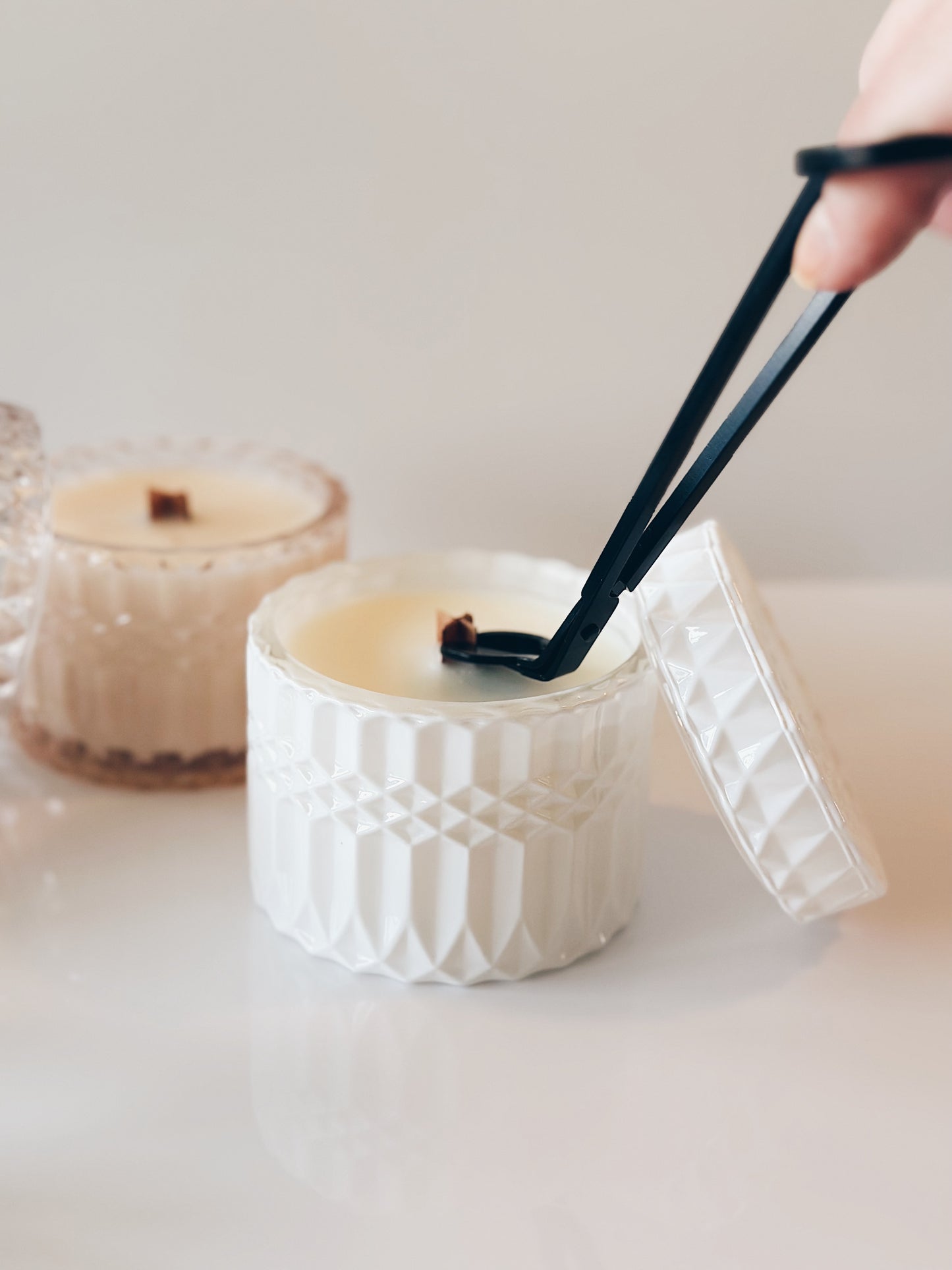 en mer | wood wick candle trimmer