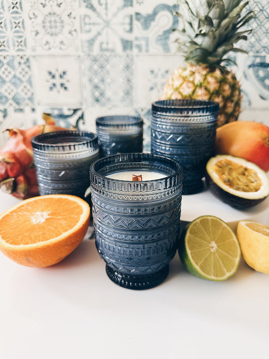 en mer LTD | laguna blue | wooden wick soy wax candle