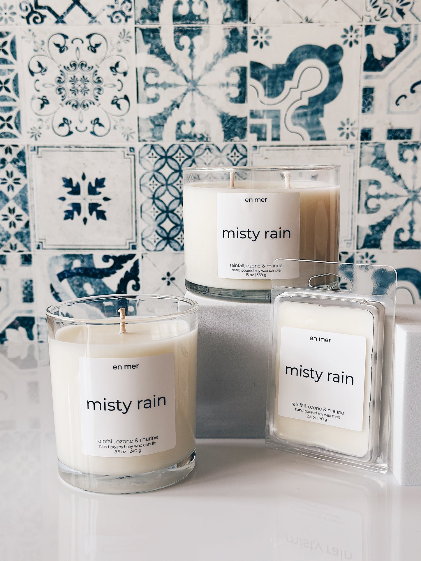 en mer | misty rain | soy wax candle & melts
