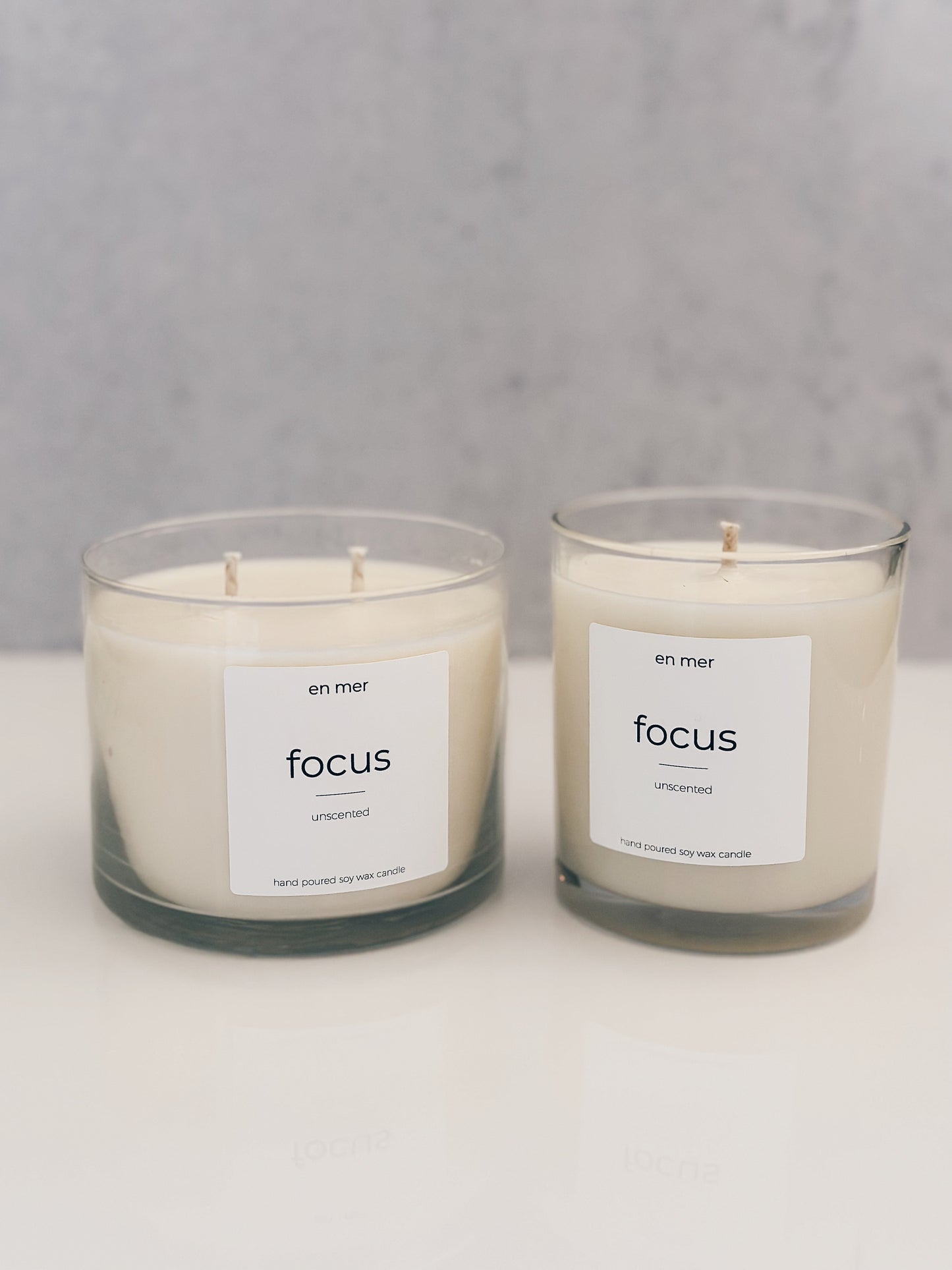 en mer | focus (unscented) | soy wax candle