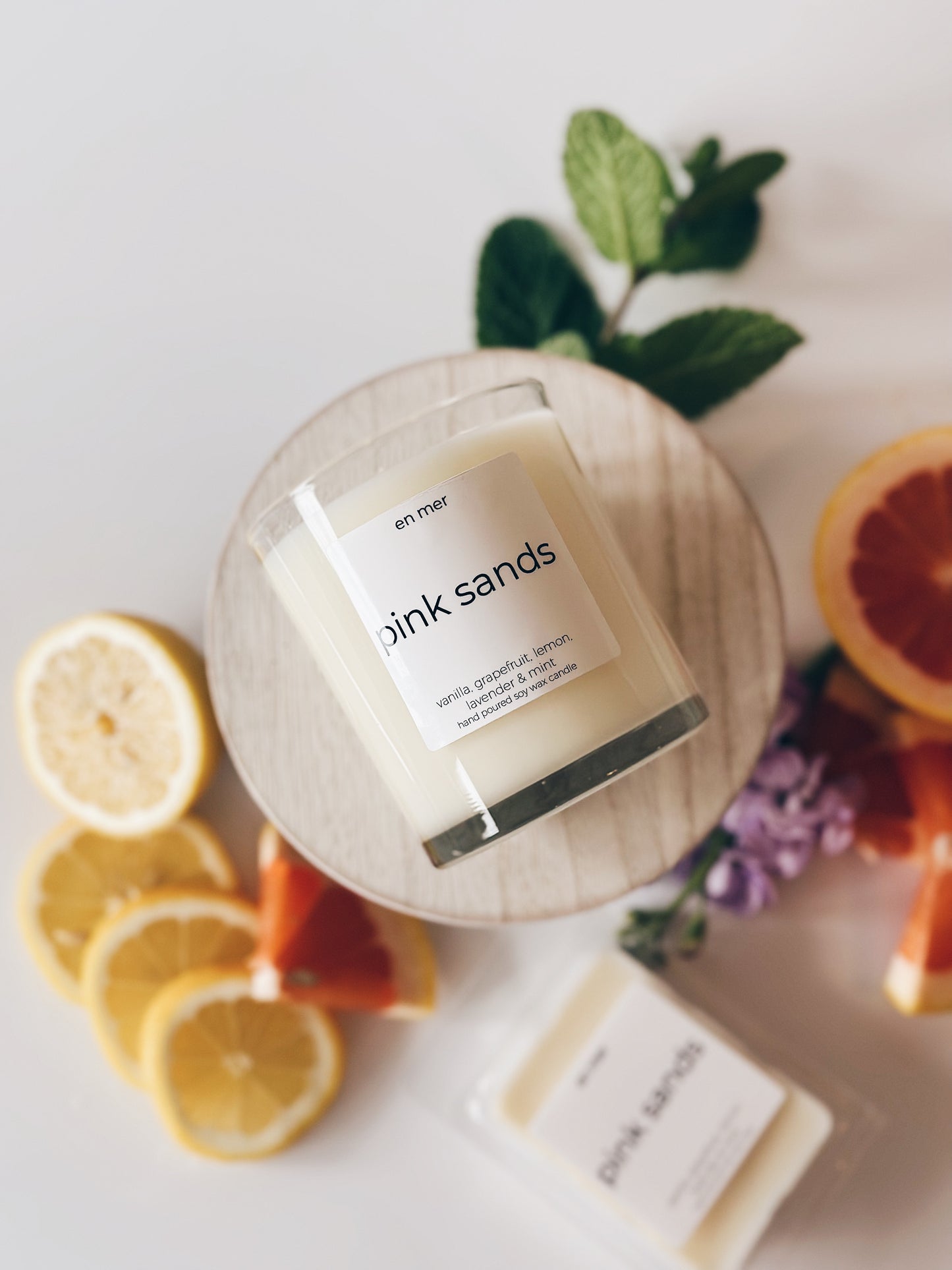 en mer | pink sands | soy wax candle & melts