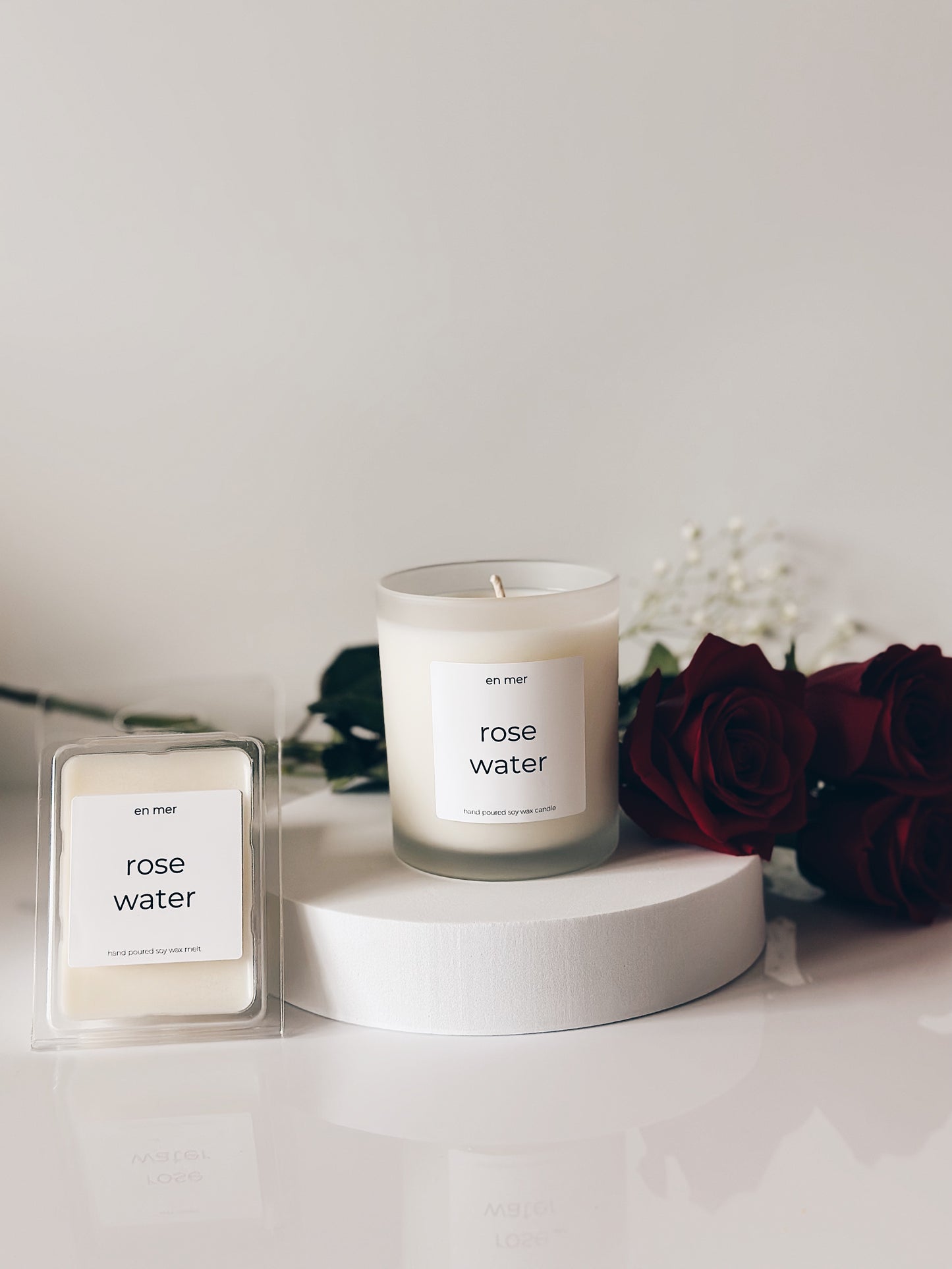en mer | rose water | soy wax candle & melts