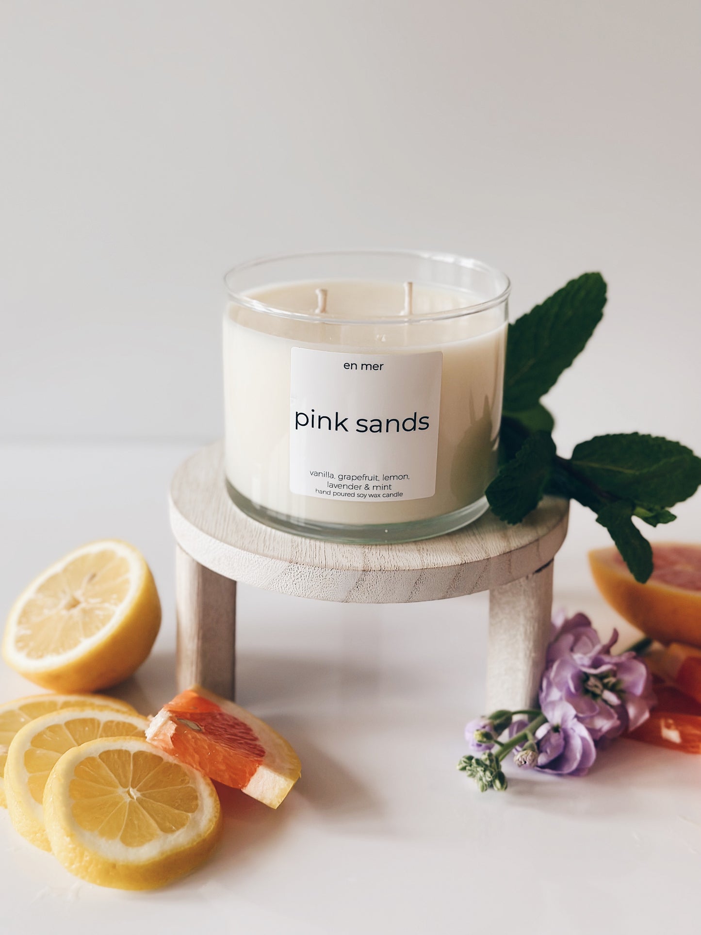 en mer | pink sands | soy wax candle & melts