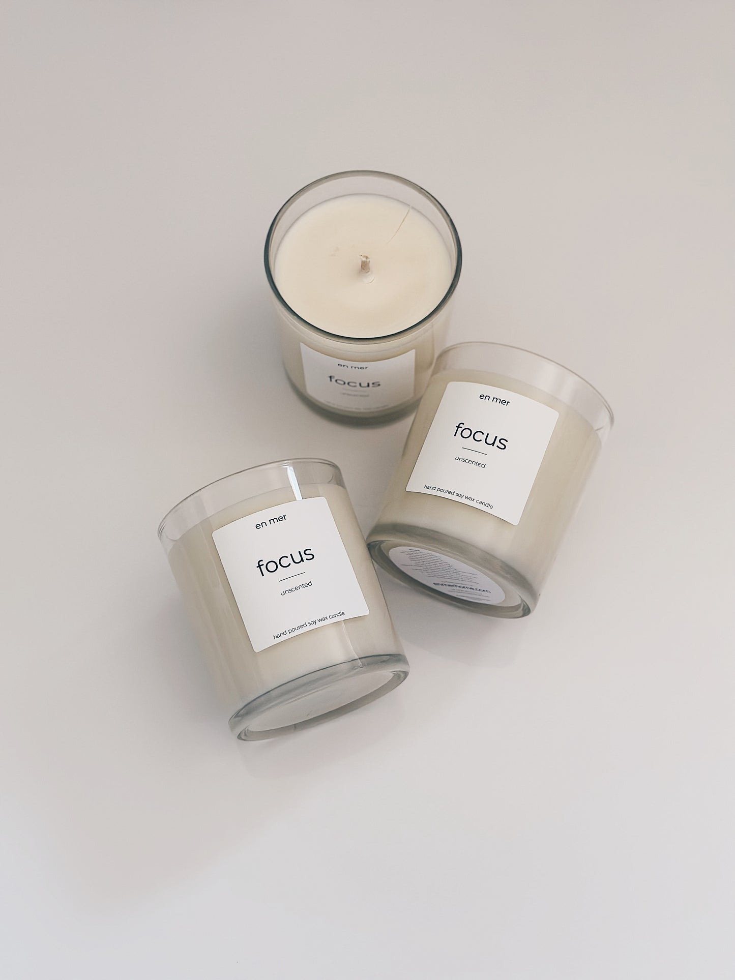 en mer | focus (unscented) | soy wax candle