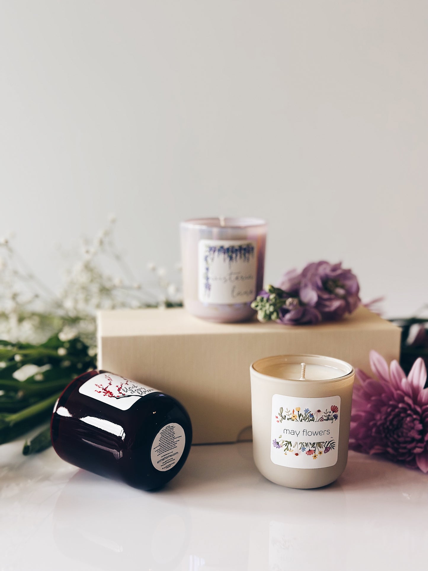 en mer | bouquet of candles | soy wax candle gift set