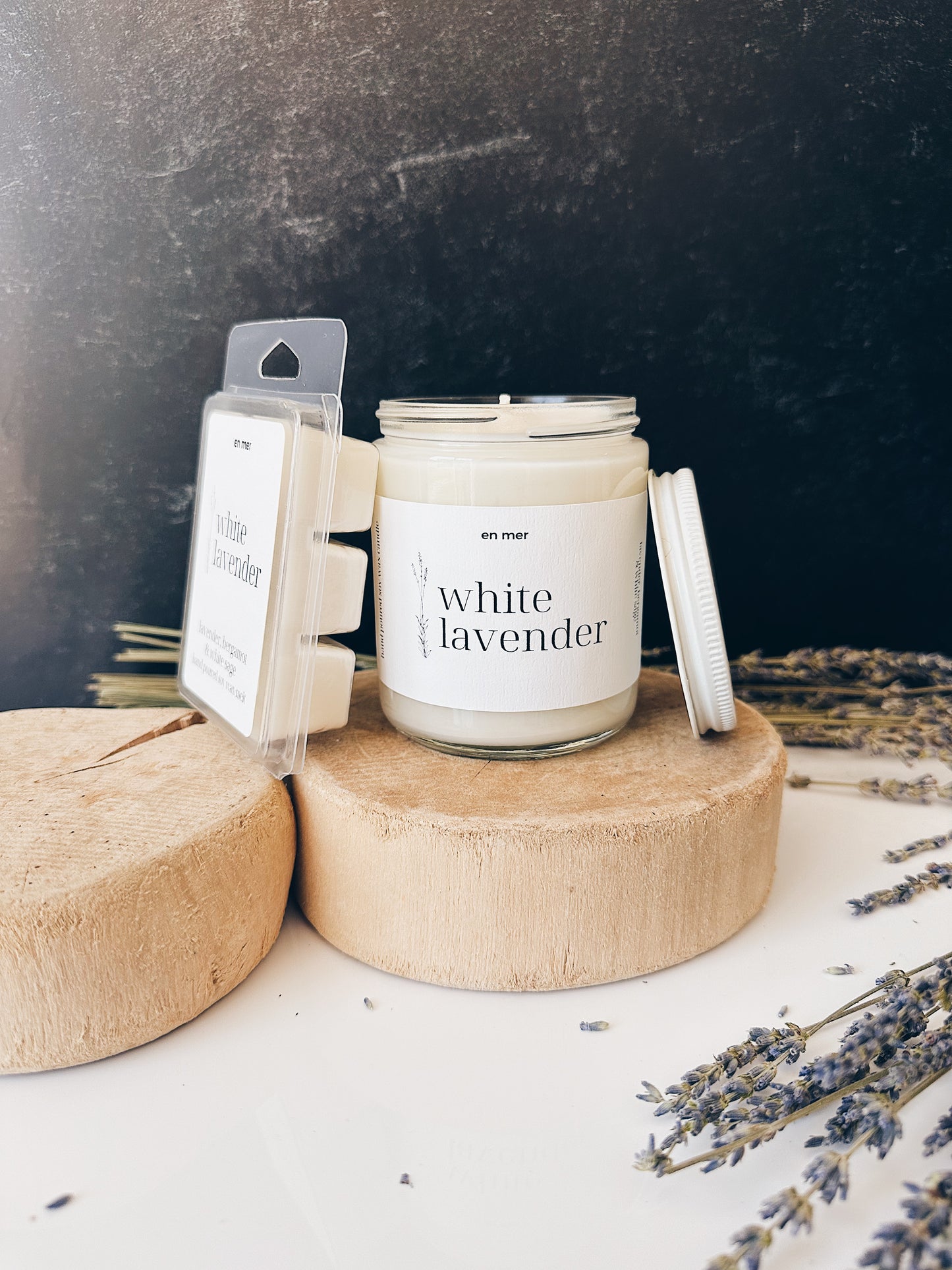 en mer | white lavender | soy wax candle & melts