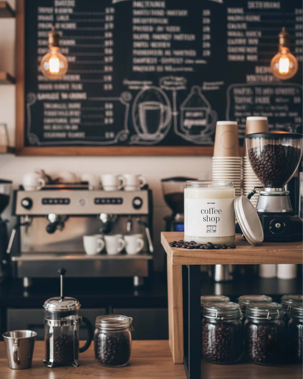 en mer | coffee shop | soy wax candle