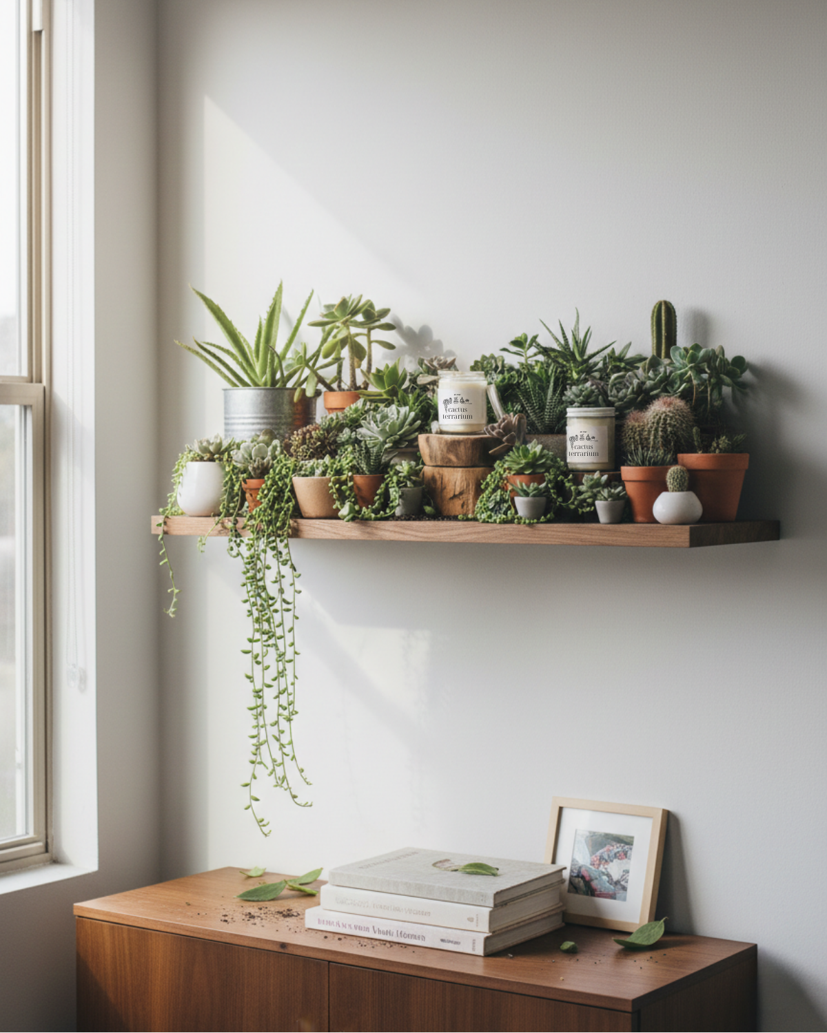 en mer | cactus terrarium | soy wax candle