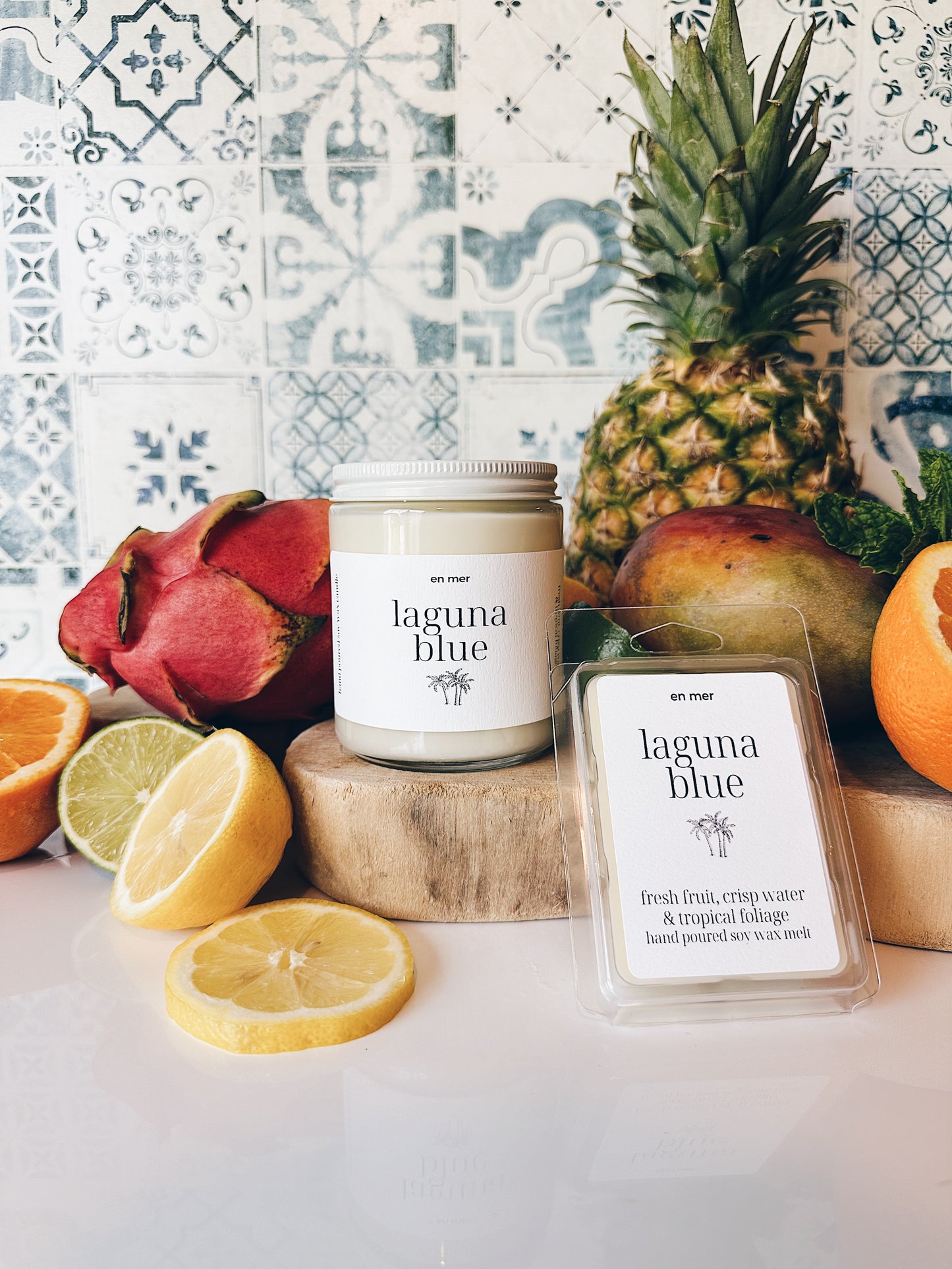 en mer | laguna blue | soy wax candle & melts