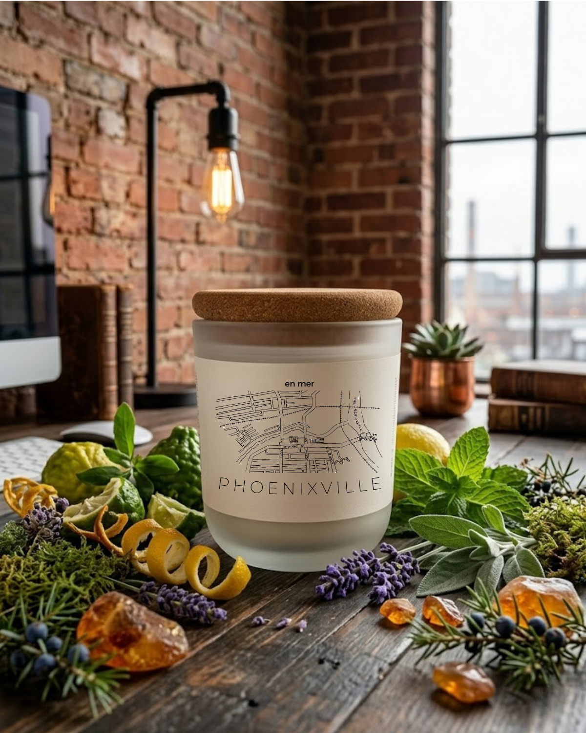 phoenixville | fog & fern soy wax candle by en mer