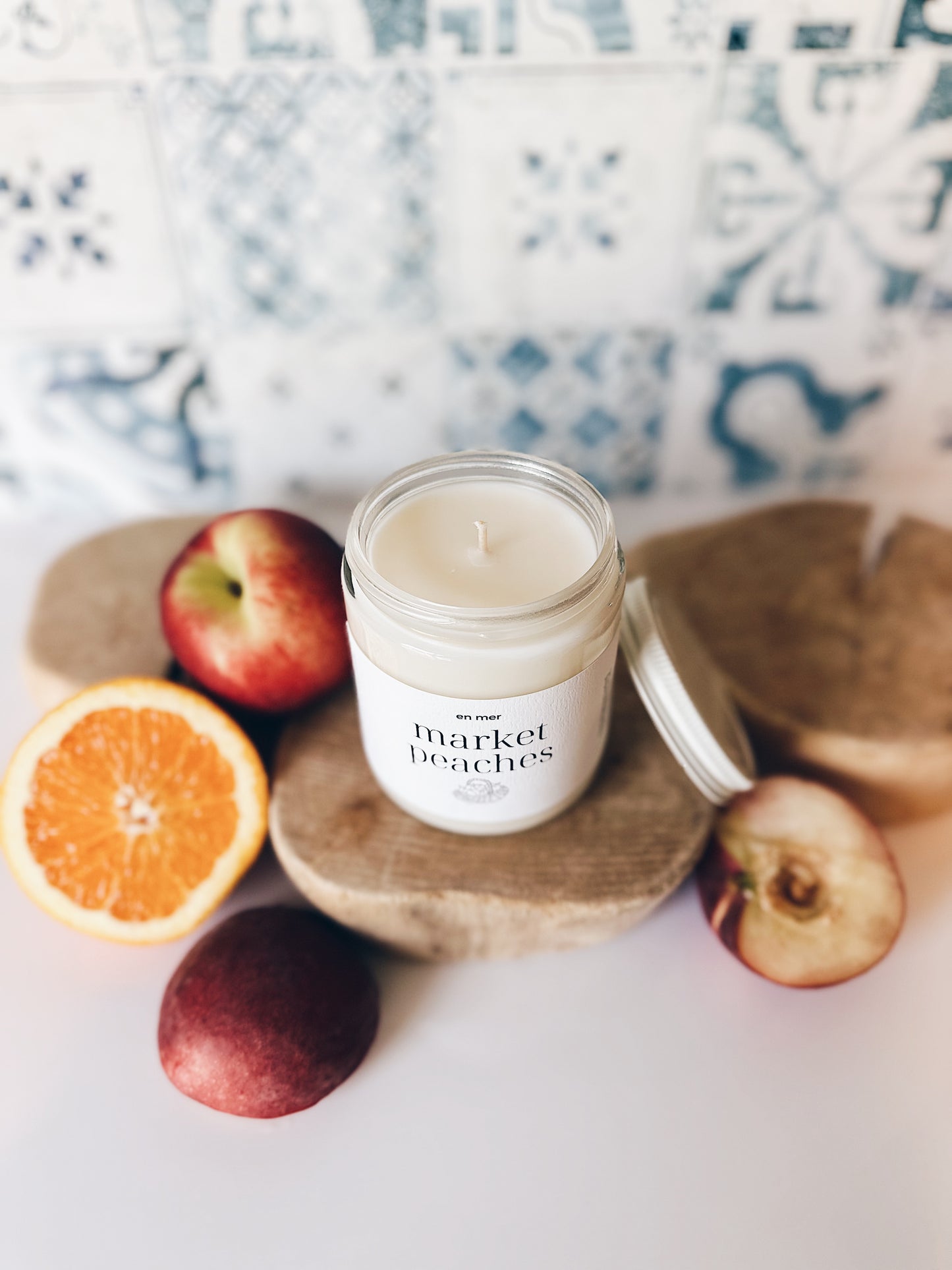 en mer | market peaches | soy wax candle & melts