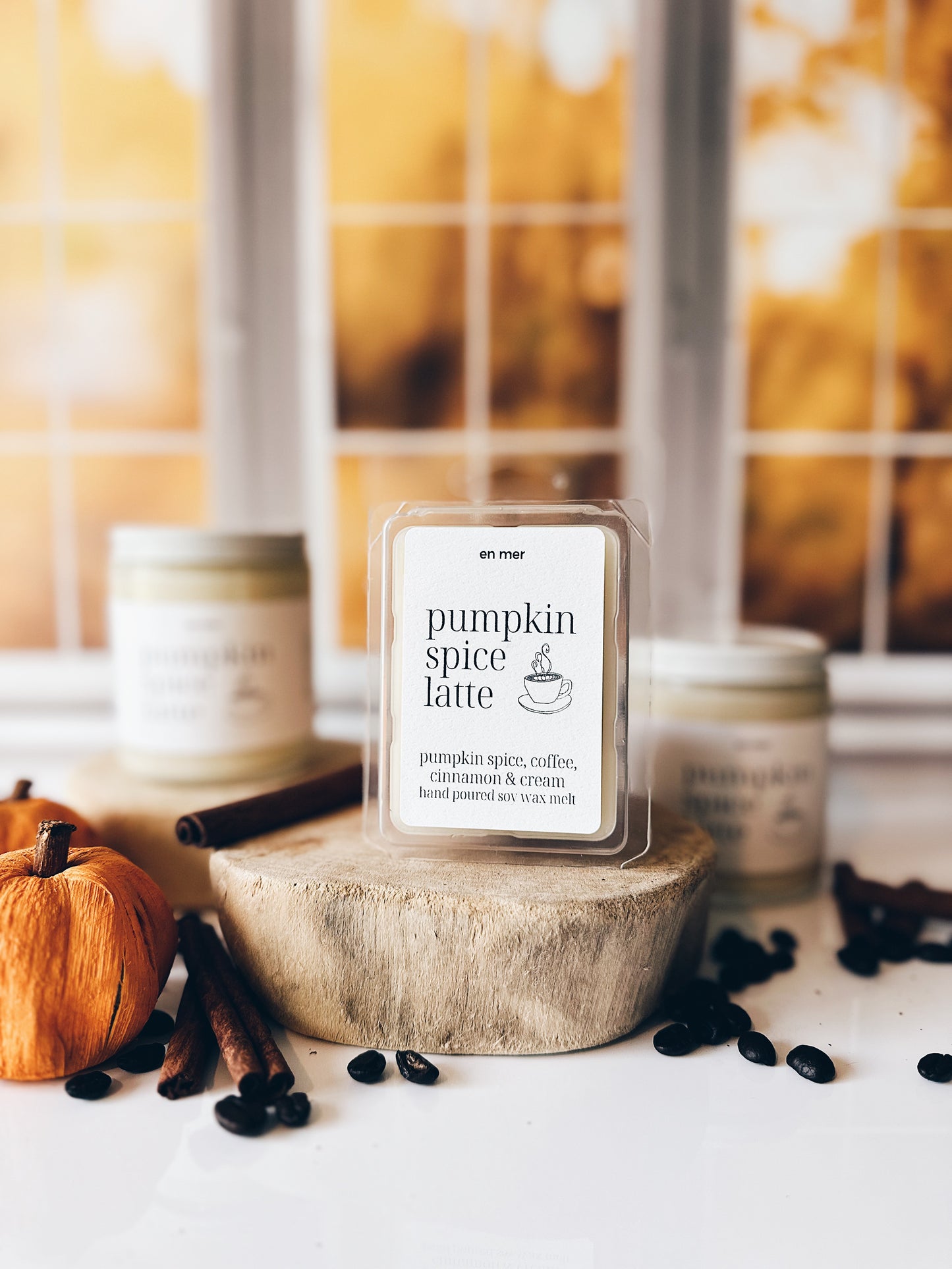 en mer | pumpkin spice latte | soy wax candle & melts