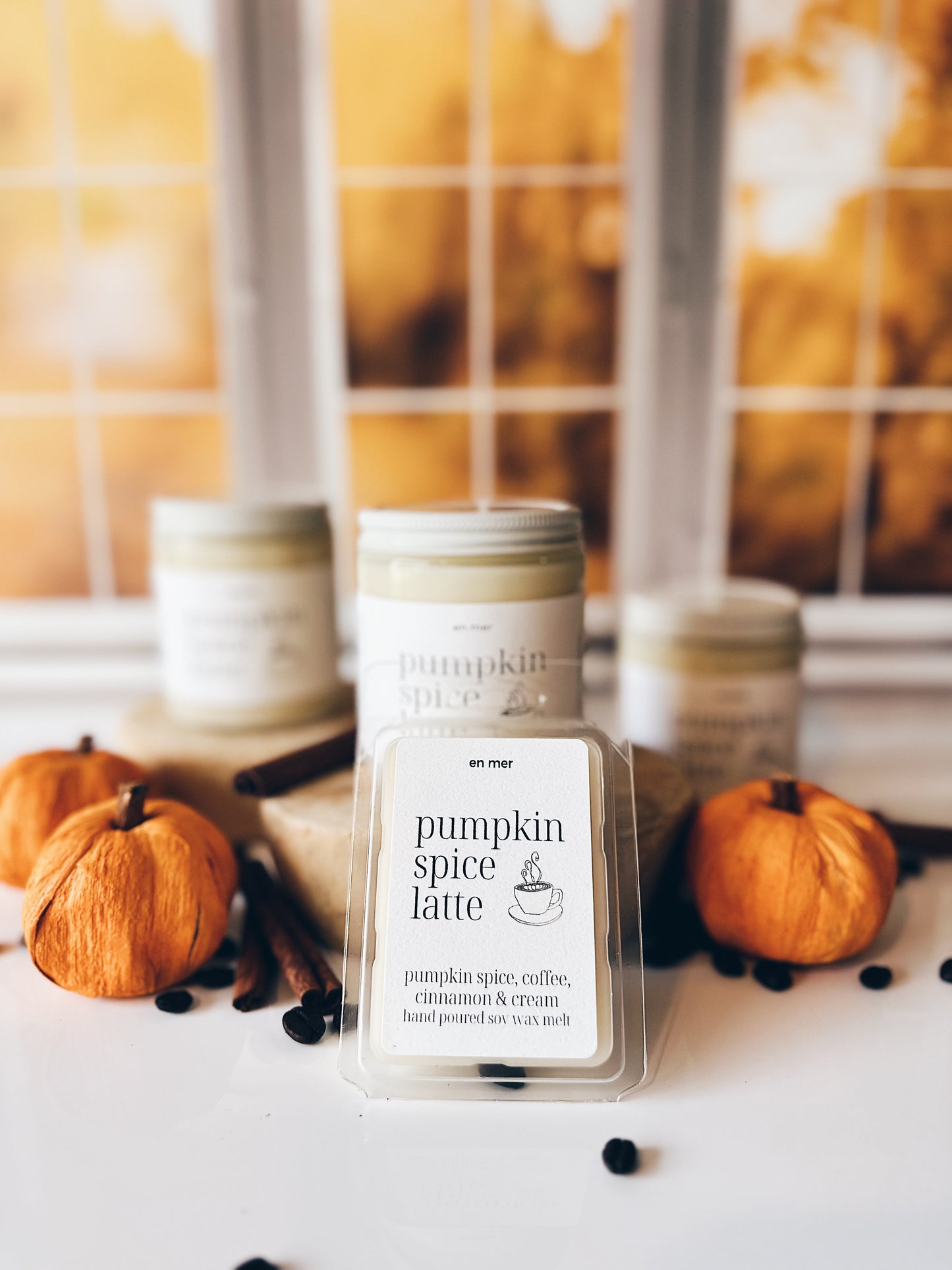 en mer | pumpkin spice latte | soy wax candle & melts