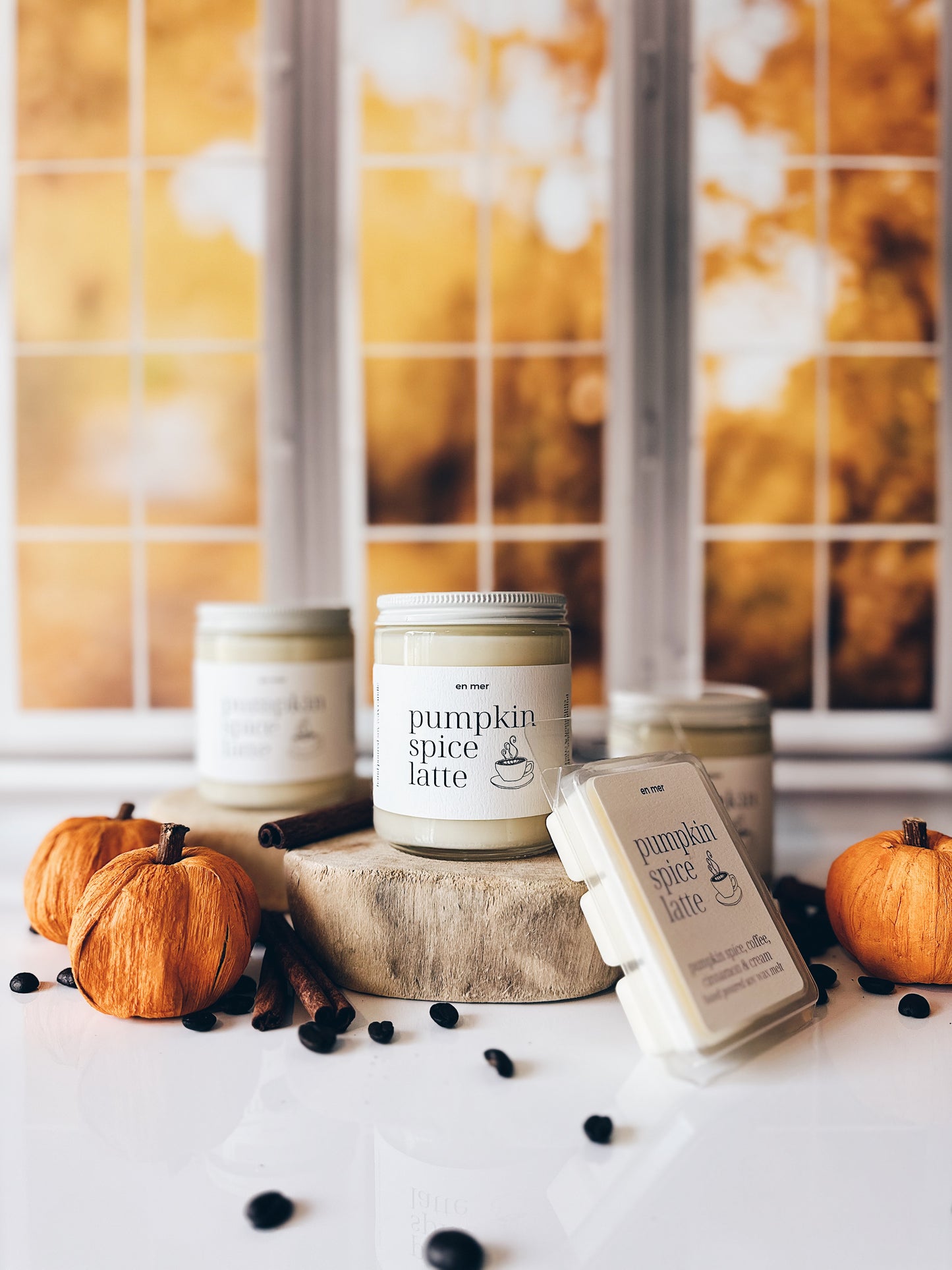 en mer | pumpkin spice latte | soy wax candle & melts