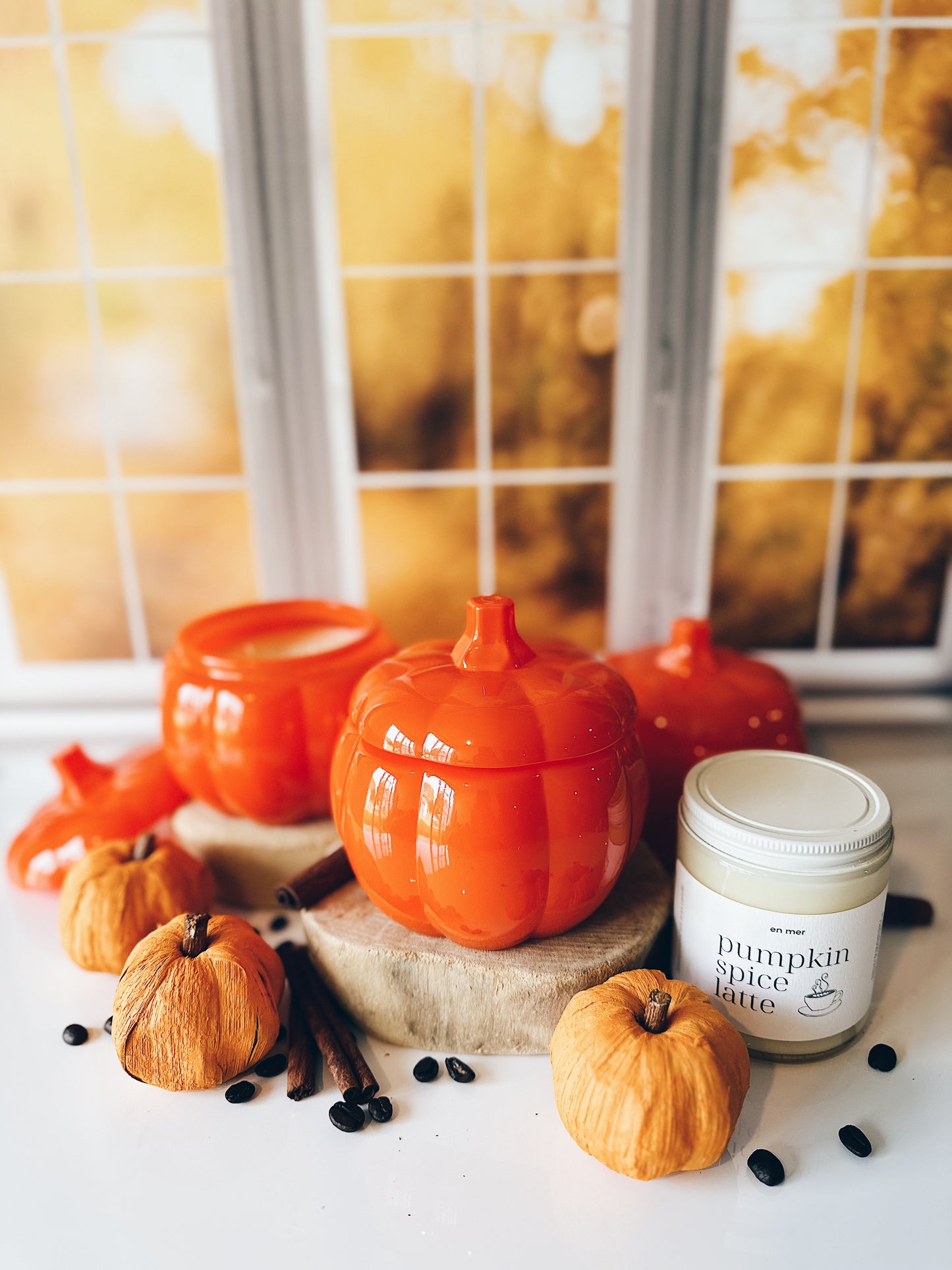 en mer LTD | pumpkin spice latte | pumpkin jar soy wax candle