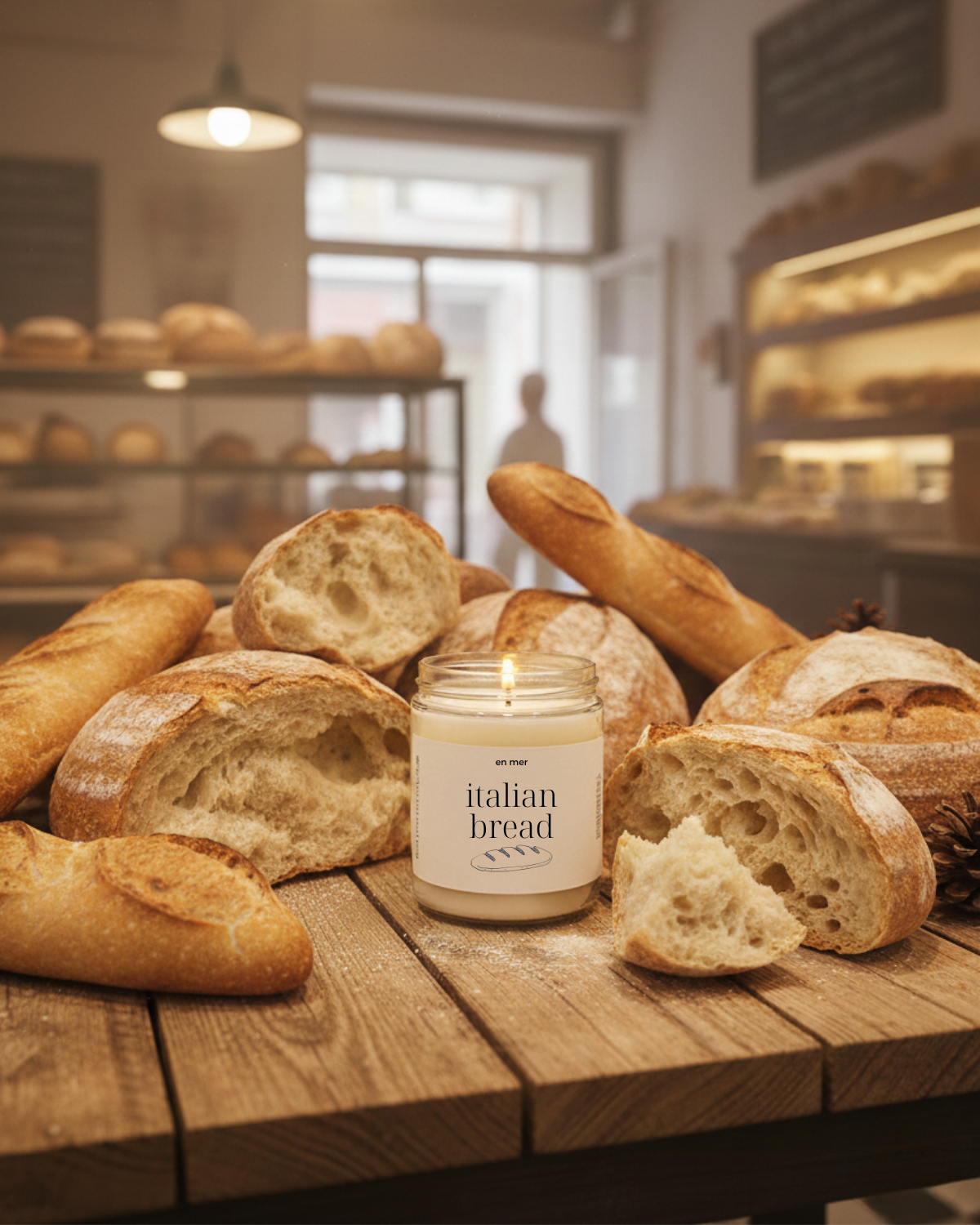 en mer | italian bread | soy wax candle & melts