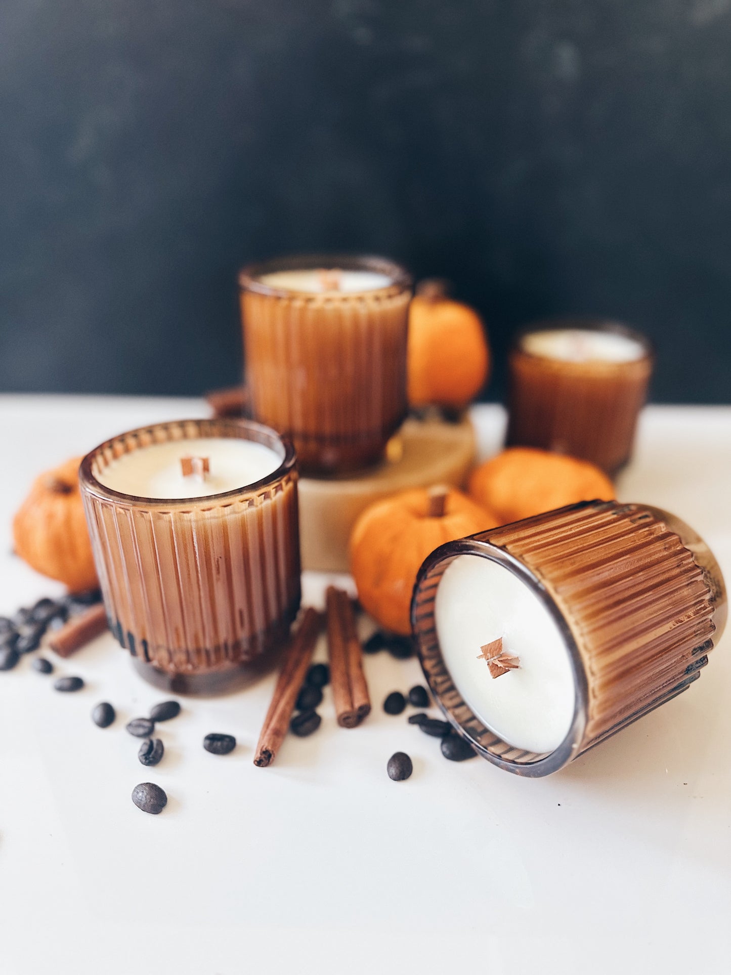 en mer LTD | pumpkin spice latte | wooden wick soy wax candle