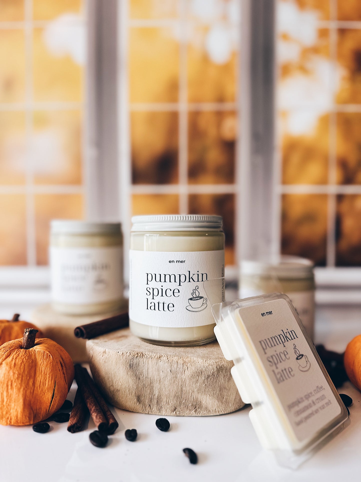 en mer | pumpkin spice latte | soy wax candle & melts